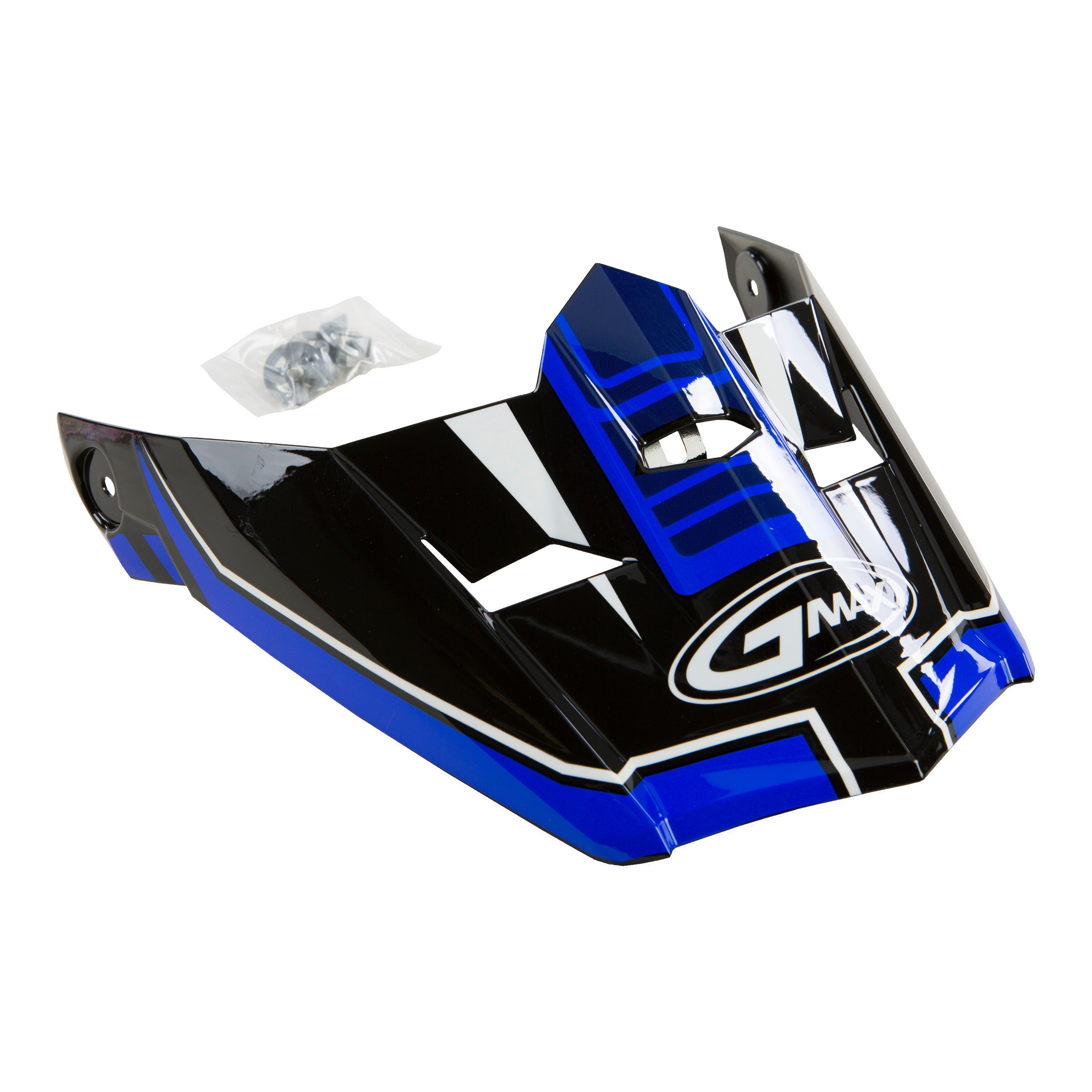 VISOR W/SCREWS UNCLE MX-46 BLACK/BLUE XS-SM - 72-3924