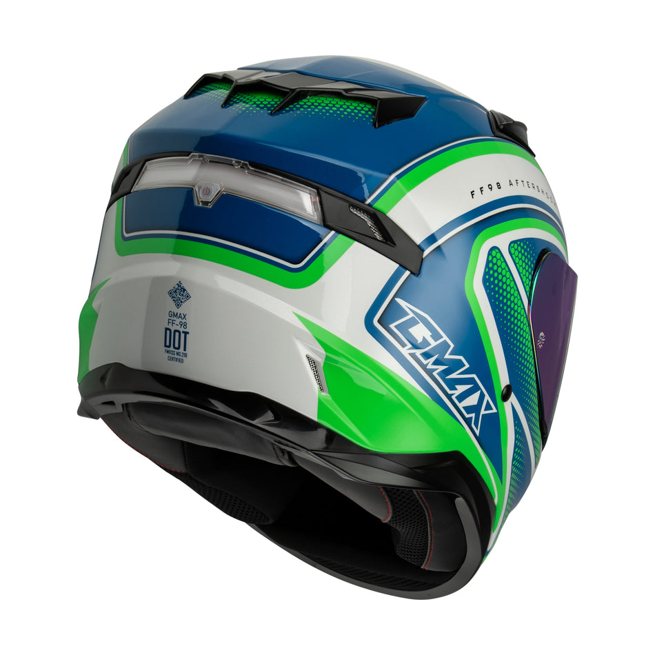 FF-98 AFTERSHOCK HELMET WHITE/NEON GREEN LG - 72-5142L-1