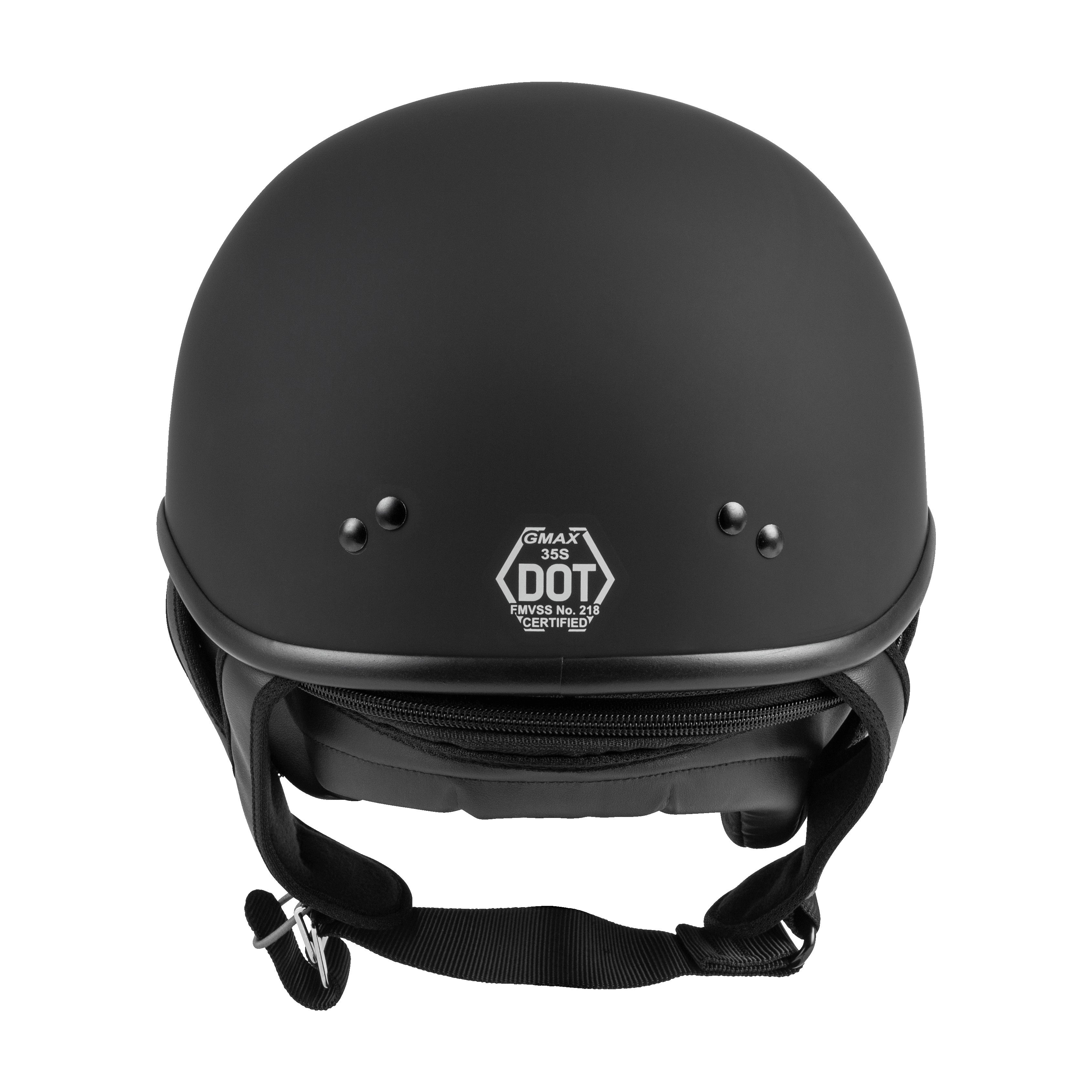 GM-35 HALF HELMET FULL DRESSED MATTE BLACK LG - 72-5421L-1