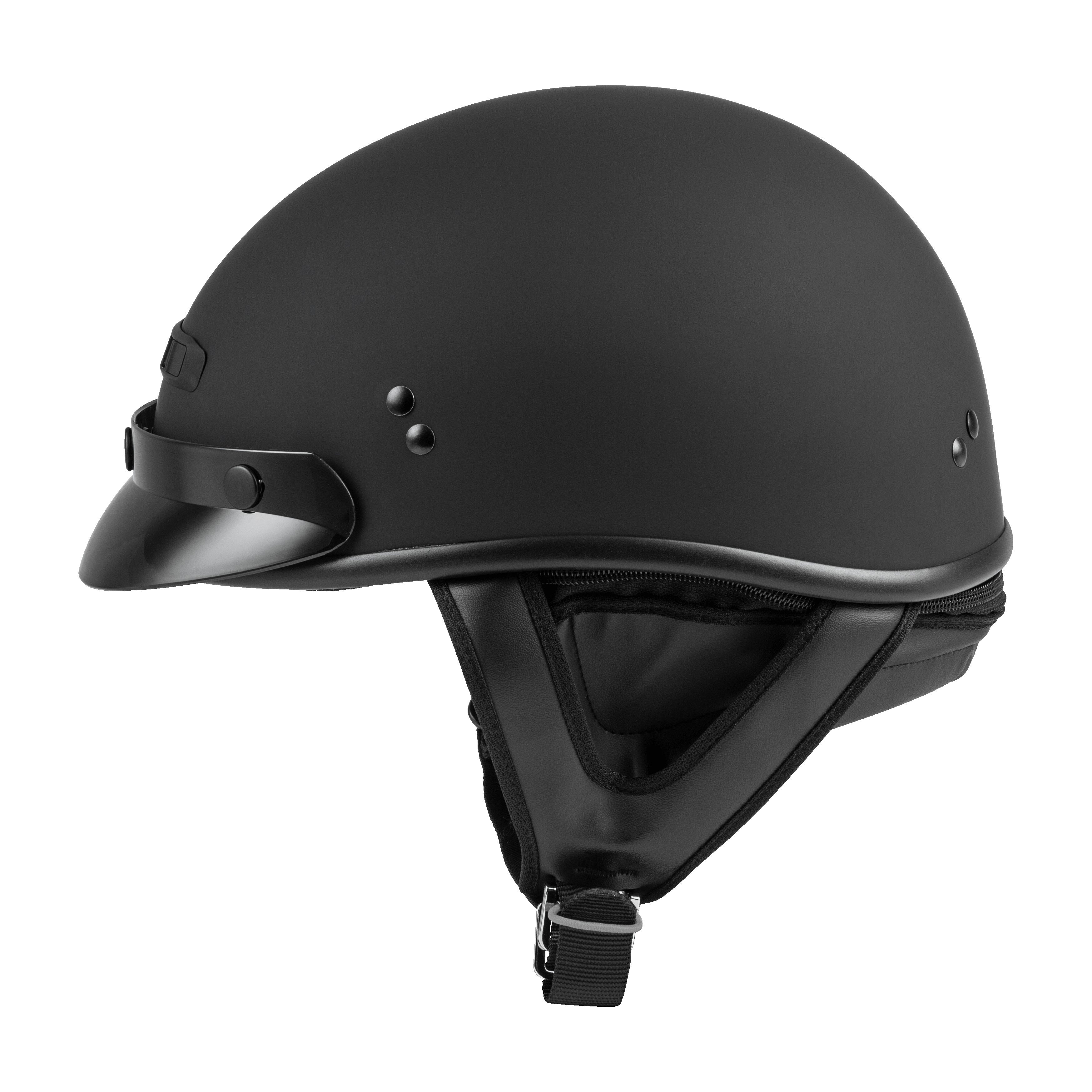 GM-35 HALF HELMET FULL DRESSED MATTE BLACK LG - 72-5421L-3