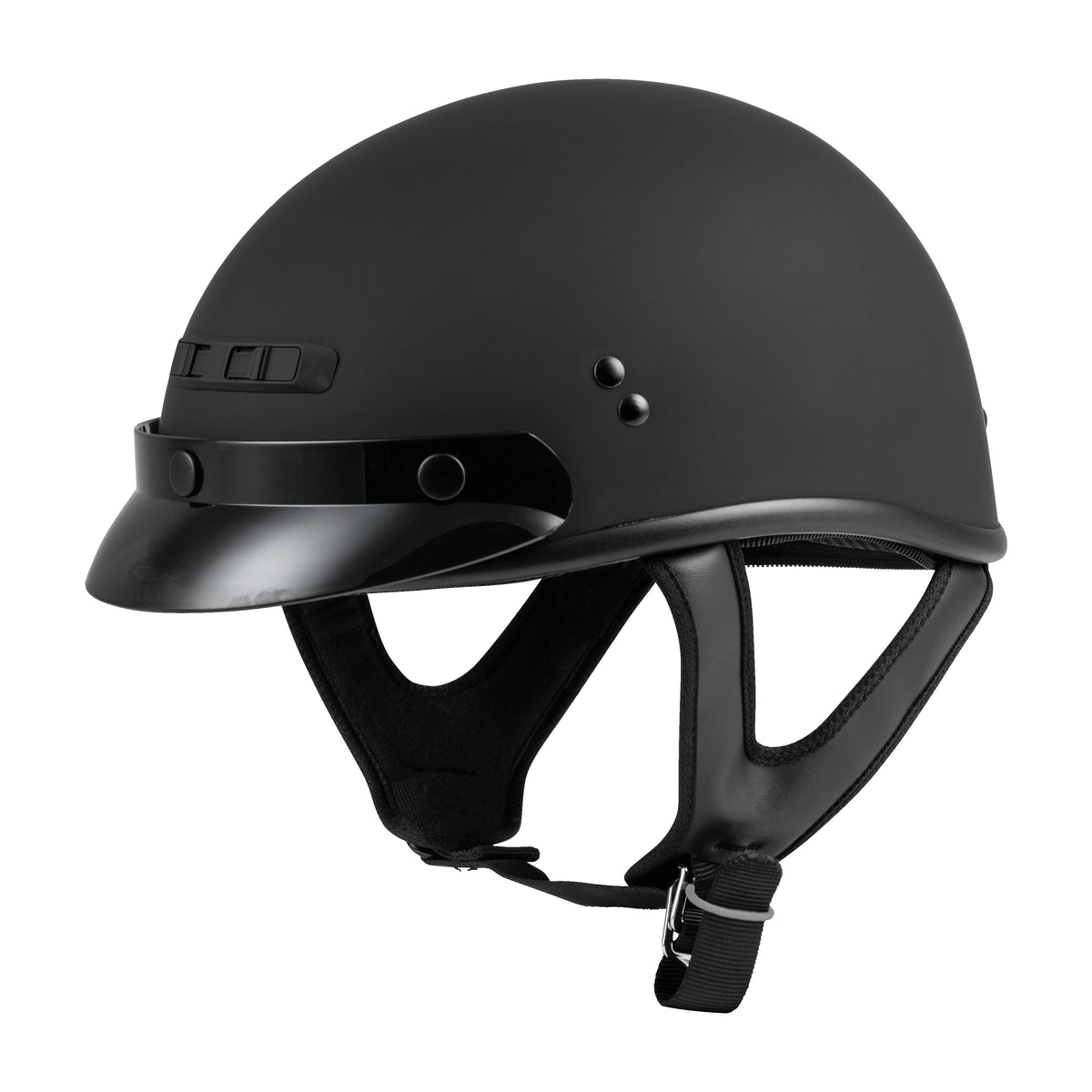 GM-35 HALF HELMET FULL DRESSED MATTE BLACK LG - 72-5421L