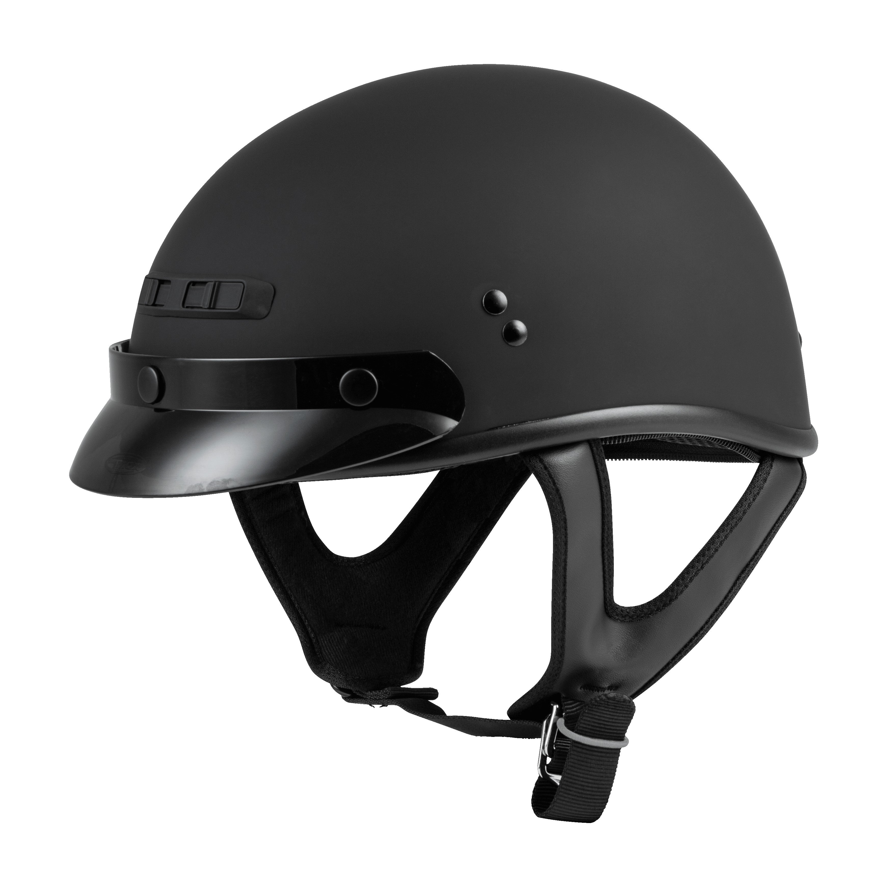 GM-35 HALF HELMET FULL DRESSED MATTE BLACK LG - 72-5421L