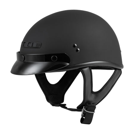 GM-35 HALF HELMET FULL DRESSED MATTE BLACK LG - 72-5421L