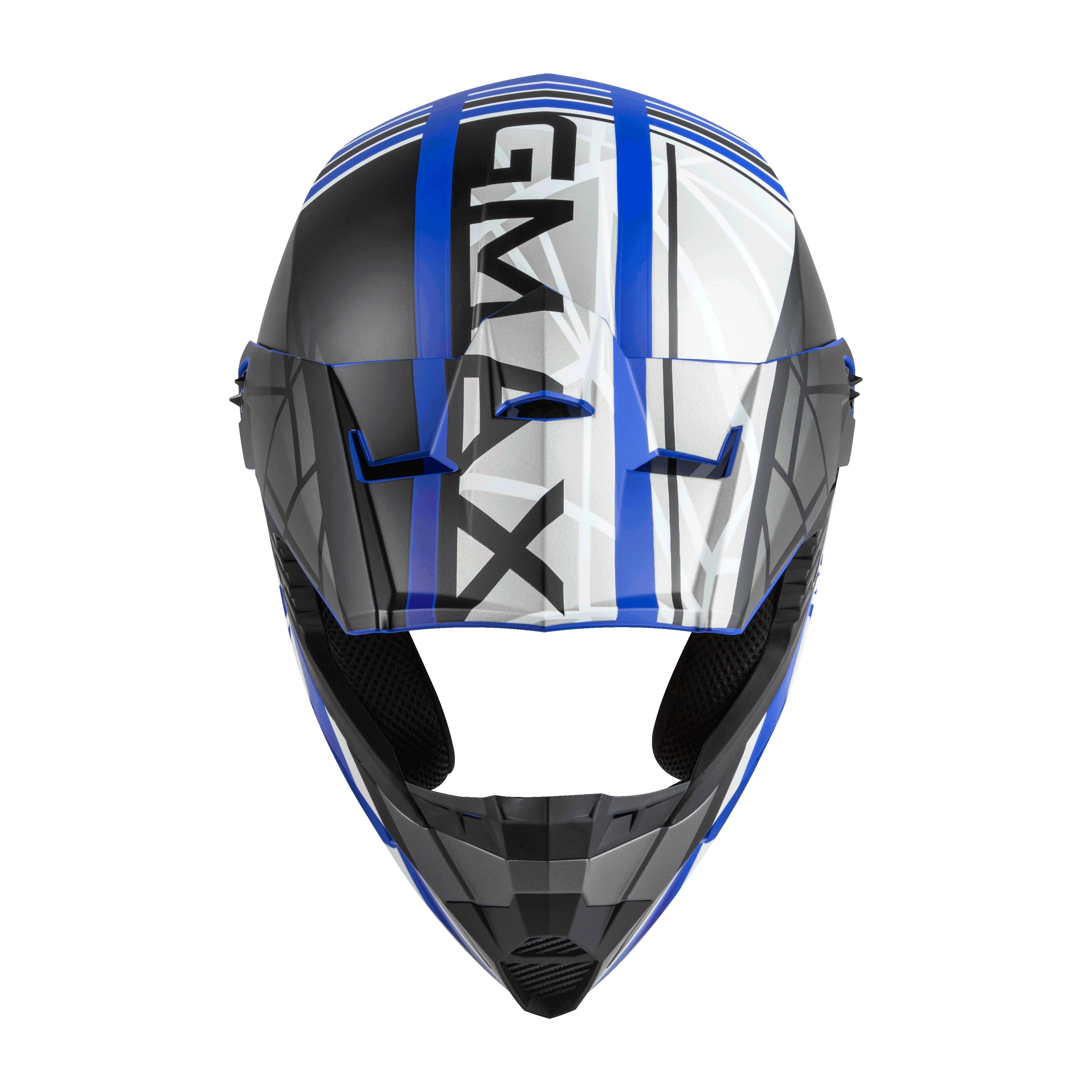 YOUTH MX-46Y OFF-ROAD MEGA HELMET MATTE BLUE/BLK/WHITE YL - 72-6604YL-2
