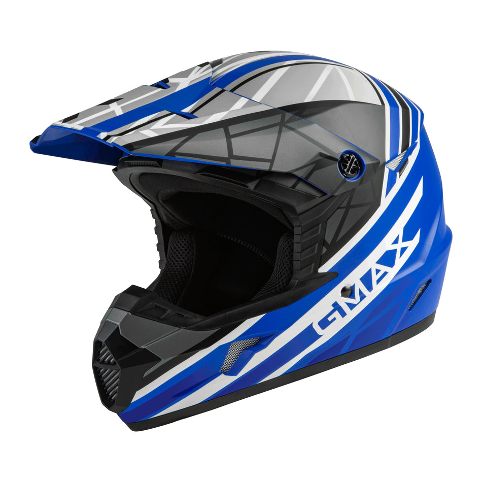 YOUTH MX-46Y OFF-ROAD MEGA HELMET MATTE BLUE/BLK/WHITE YL - 72-6604YL