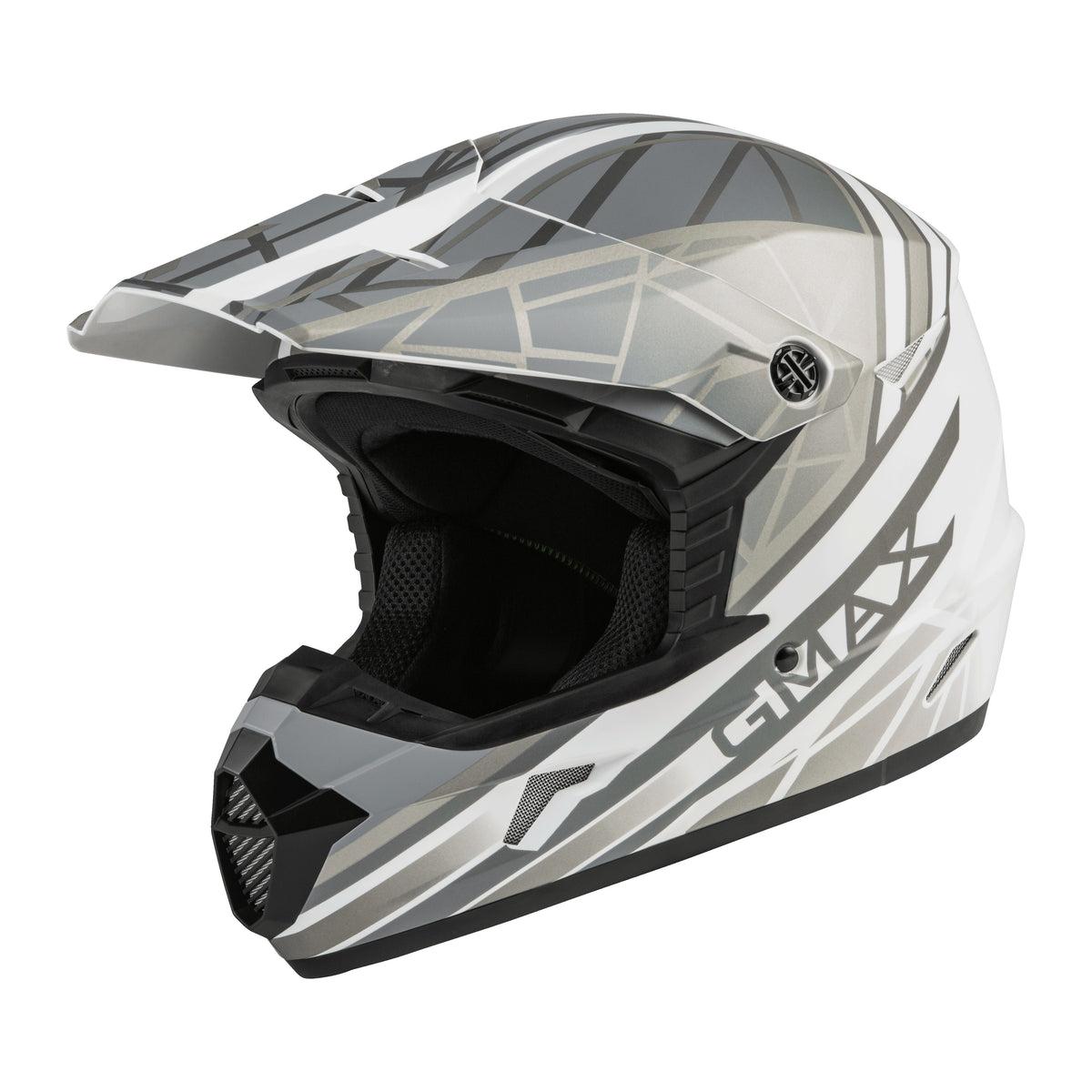 YOUTH MX-46Y OFF-ROAD MEGA HELMET MATTE WHITE/SILVER YS - 72-6605YS
