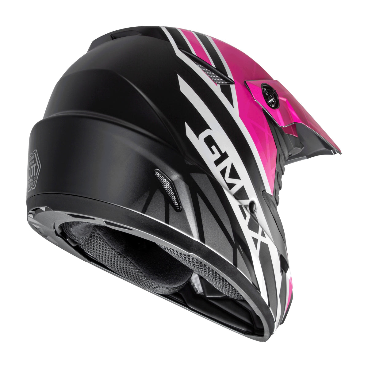 YOUTH MX-46Y OFF-ROAD MEGA HELMET MATTE BLK/NEON PINK YL - 72-6607YL-1