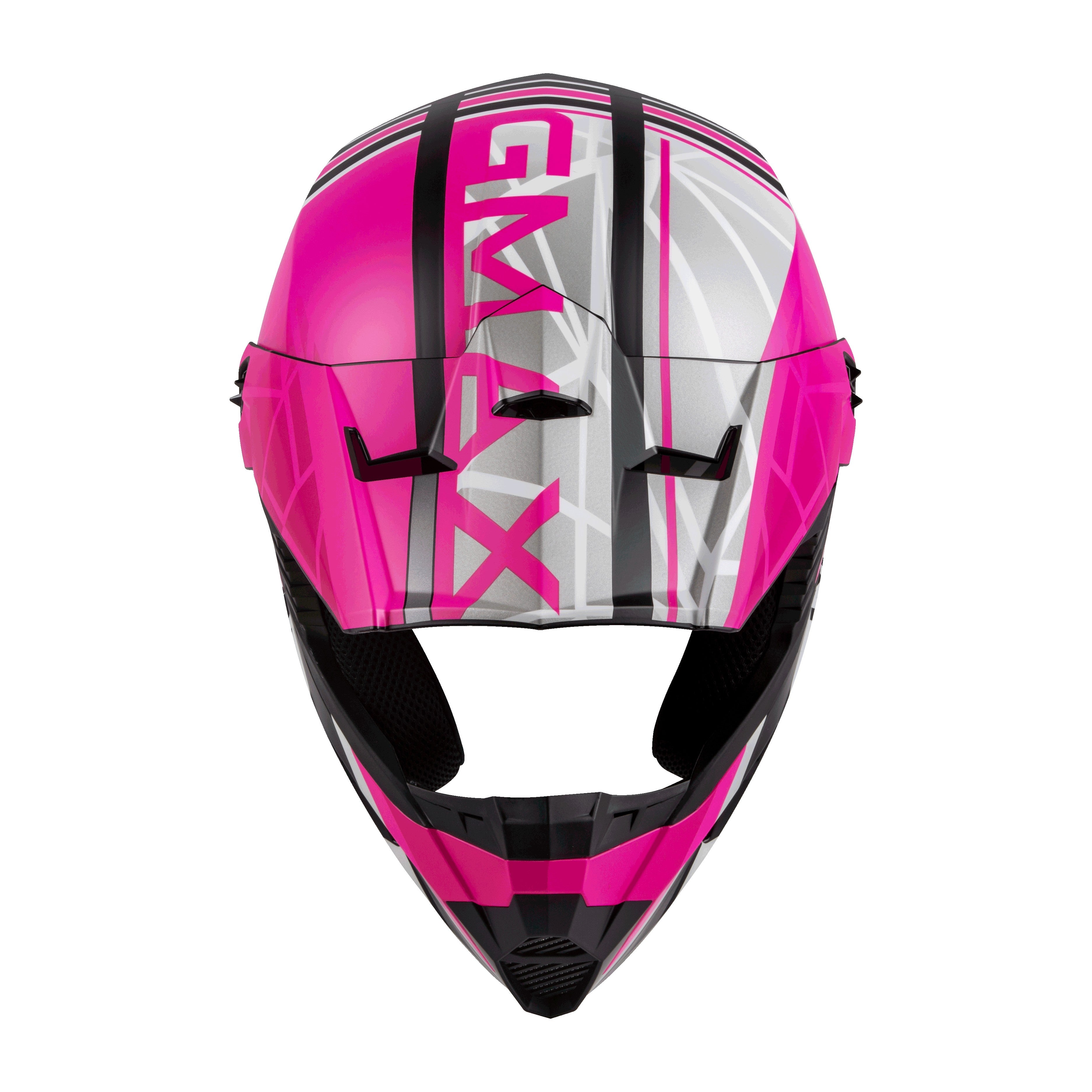 YOUTH MX-46Y OFF-ROAD MEGA HELMET MATTE BLK/NEON PINK YL - 72-6607YL-2