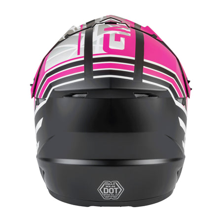 YOUTH MX-46Y OFF-ROAD MEGA HELMET MATTE BLK/NEON PINK YL - 72-6607YL-3