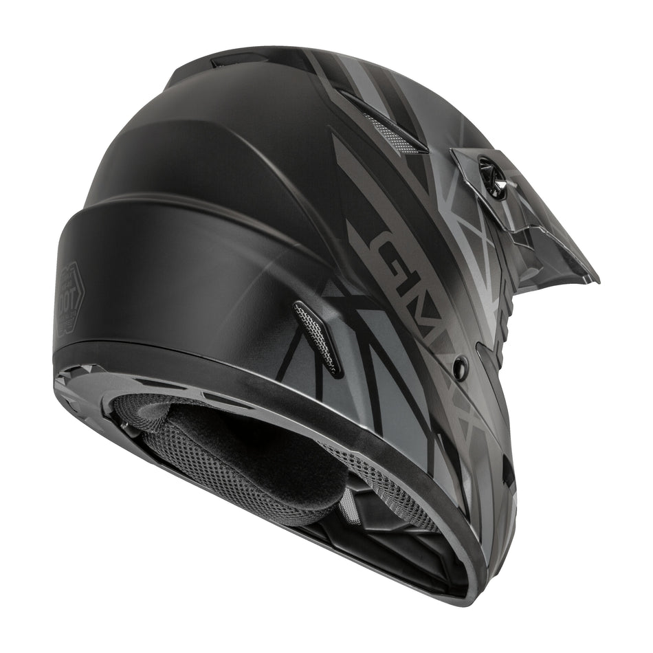 YOUTH MX-46Y OFF-ROAD MEGA HELMET MATTE BLACK/GREY YL - 72-6608YL-1