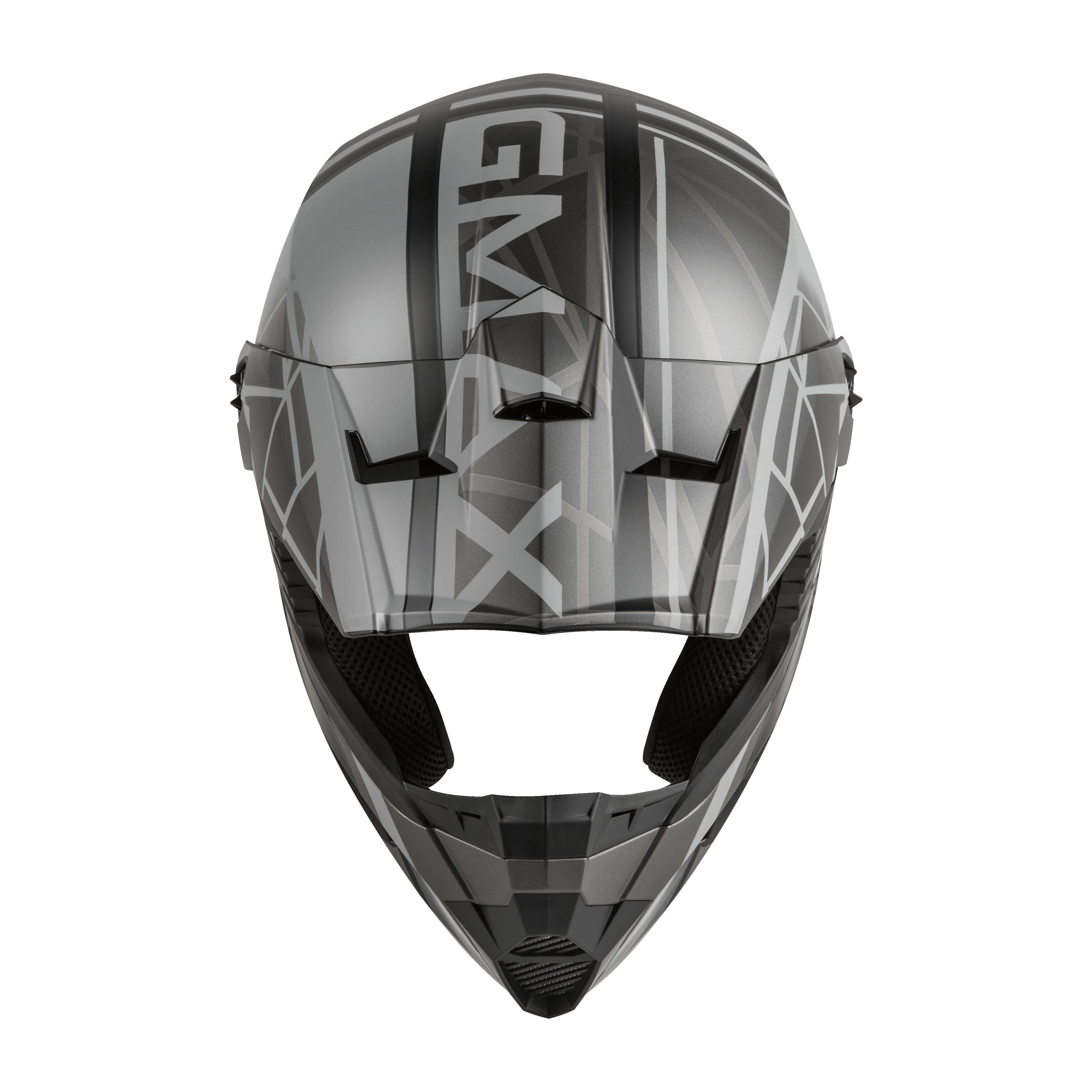 YOUTH MX-46Y OFF-ROAD MEGA HELMET MATTE BLACK/GREY YL - 72-6608YL-2
