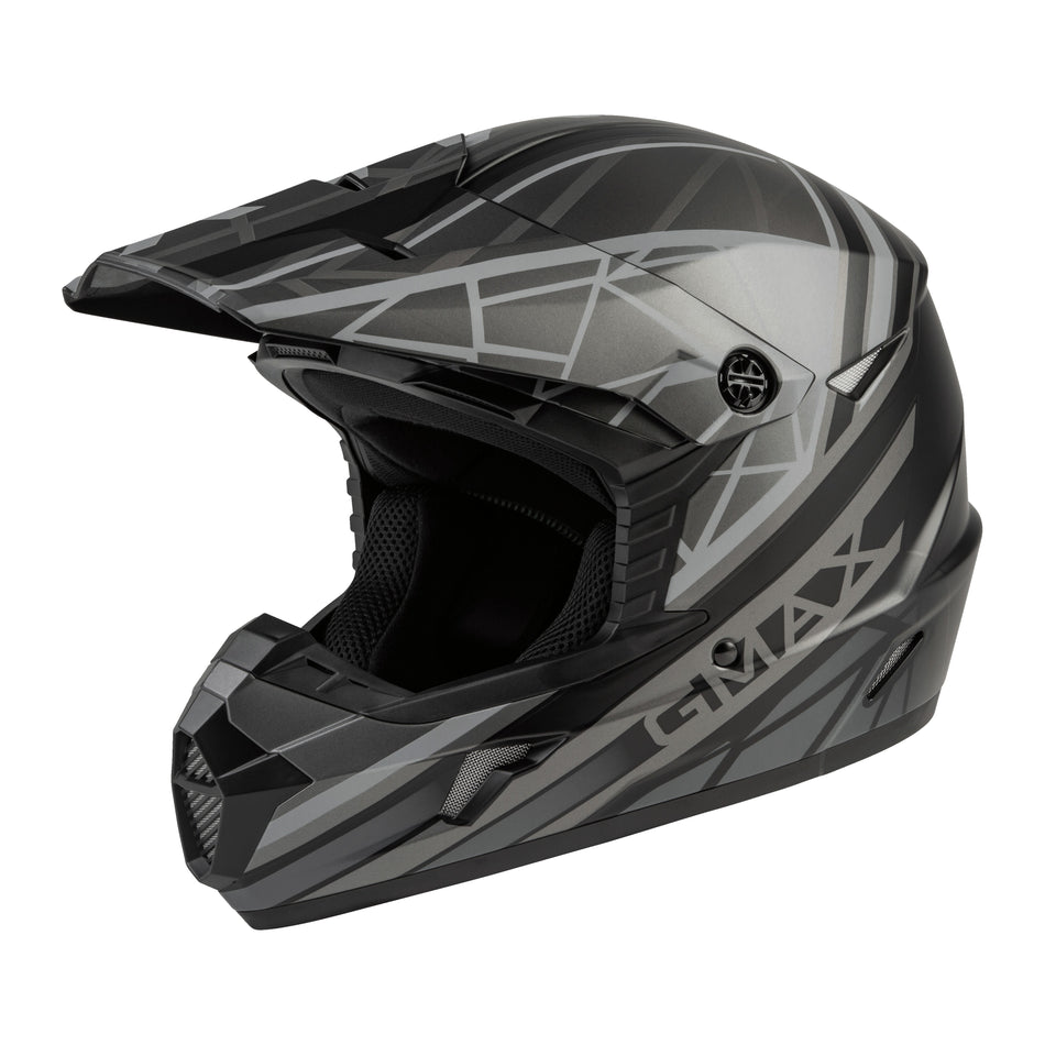 YOUTH MX-46Y OFF-ROAD MEGA HELMET MATTE BLACK/GREY YL - 72-6608YL