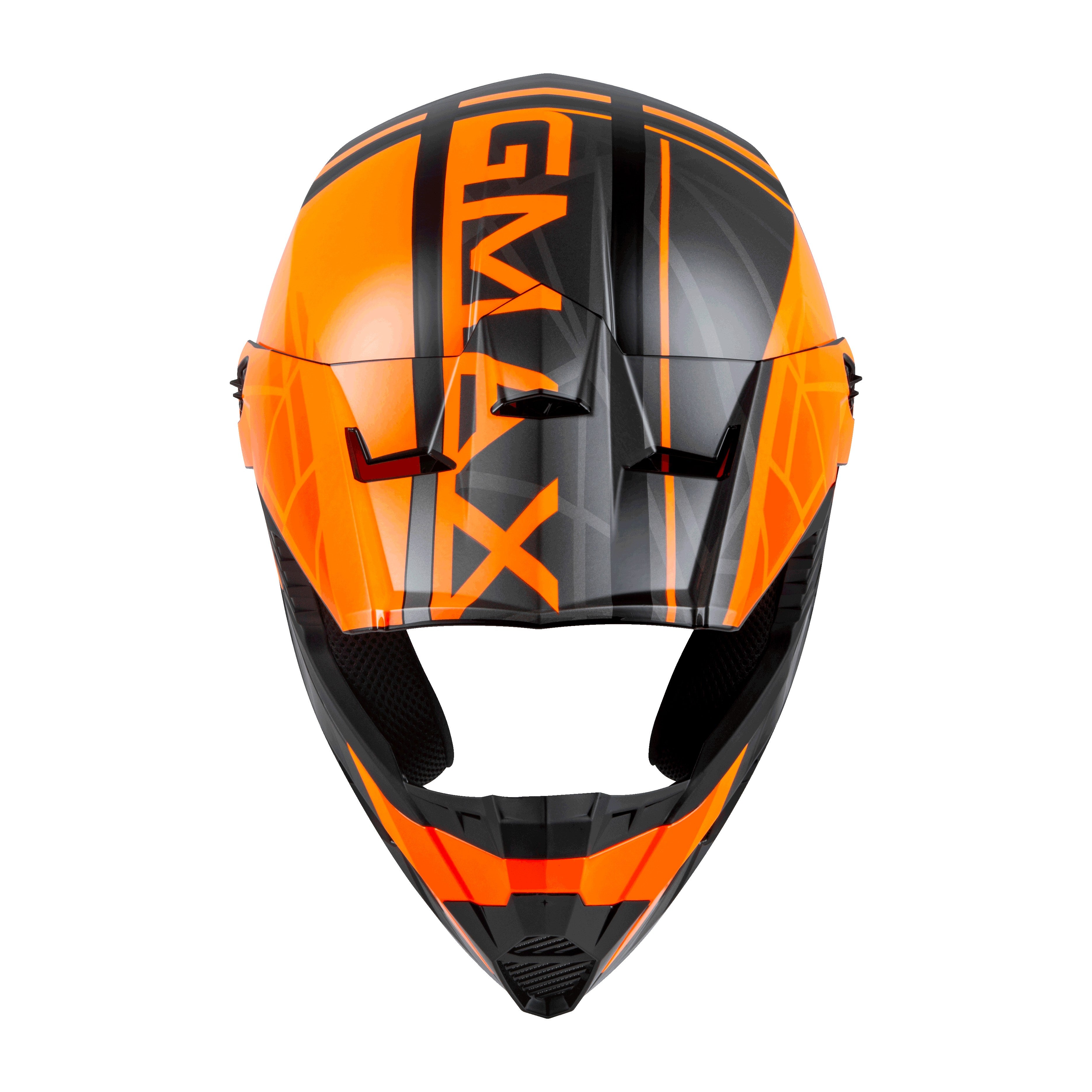 MX-46 OFF-ROAD MEGA HELMET BLACK/ORANGE/SILVER LG - 72-6609L-2