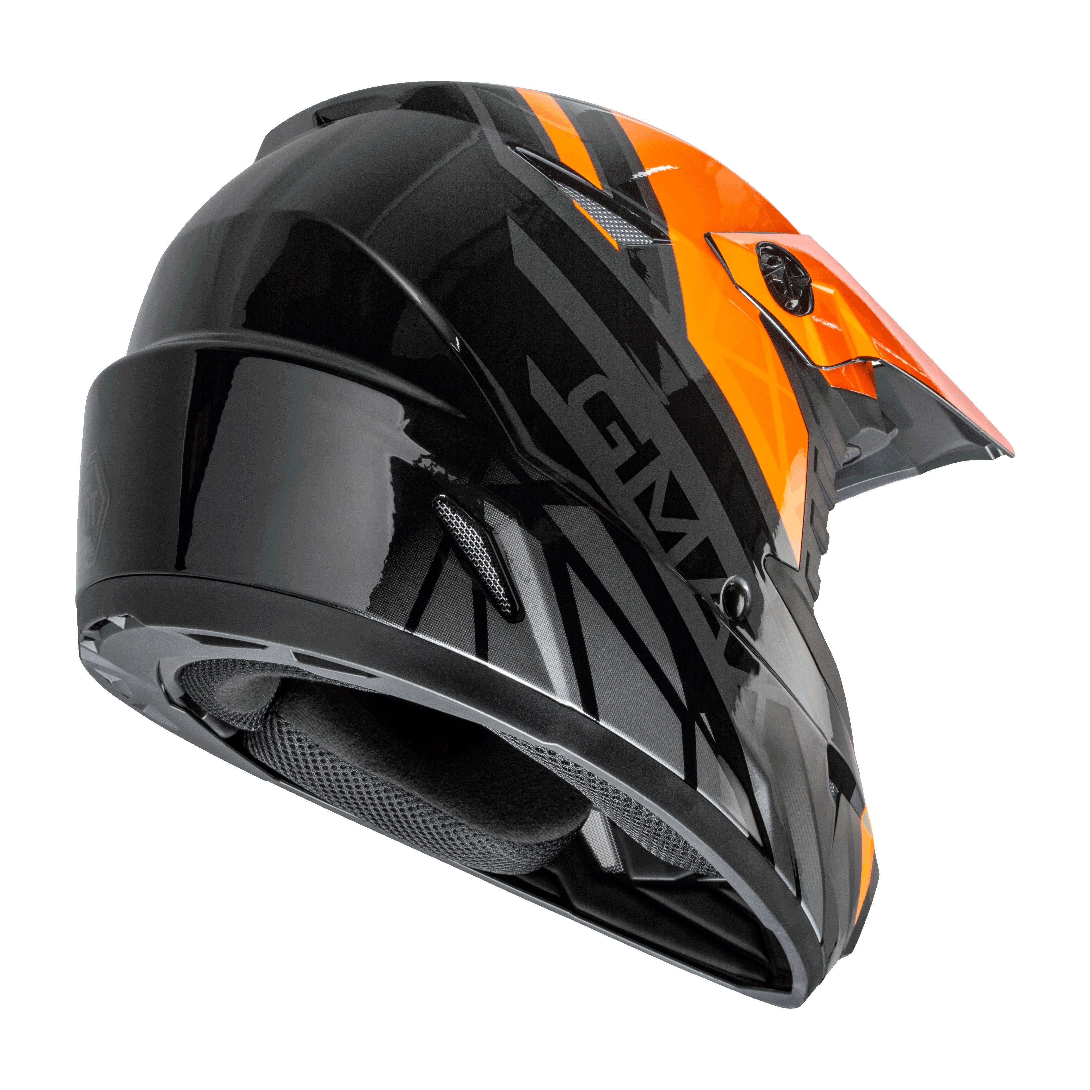 MX-46 OFF-ROAD MEGA HELMET BLACK/ORANGE/SILVER MD - 72-6609M-1