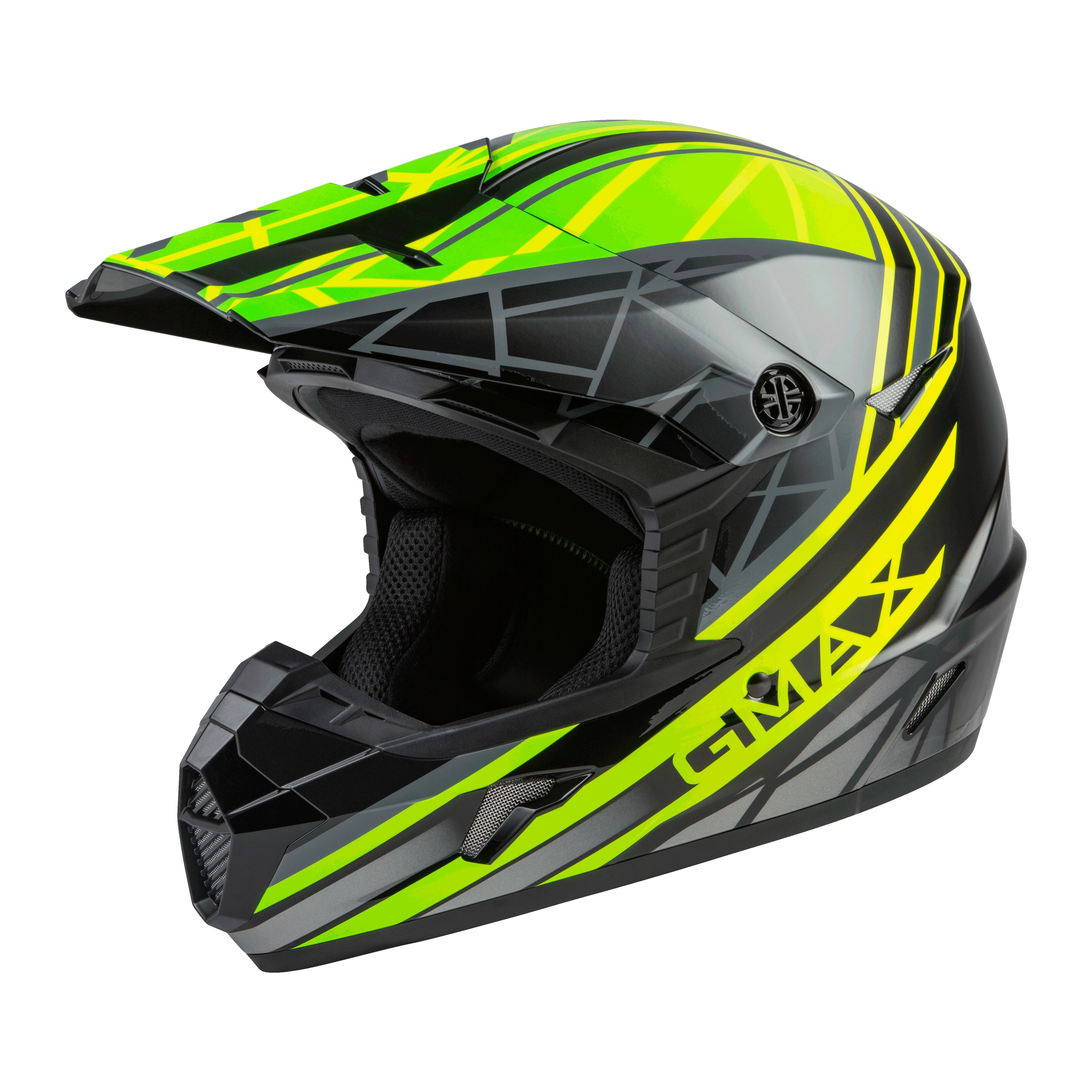 YOUTH MX-46Y OFF-ROAD MEGA HELMET BLACK/HI-VIS/GREY YL - 72-6610YL