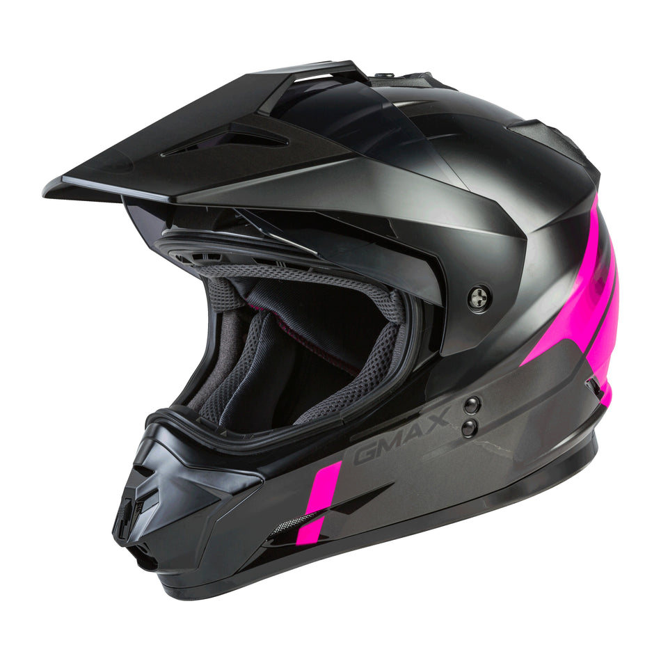 GM-11 DUAL-SPORT SCUD HELMET BLACK/PINK/GREY MD - 72-7018M
