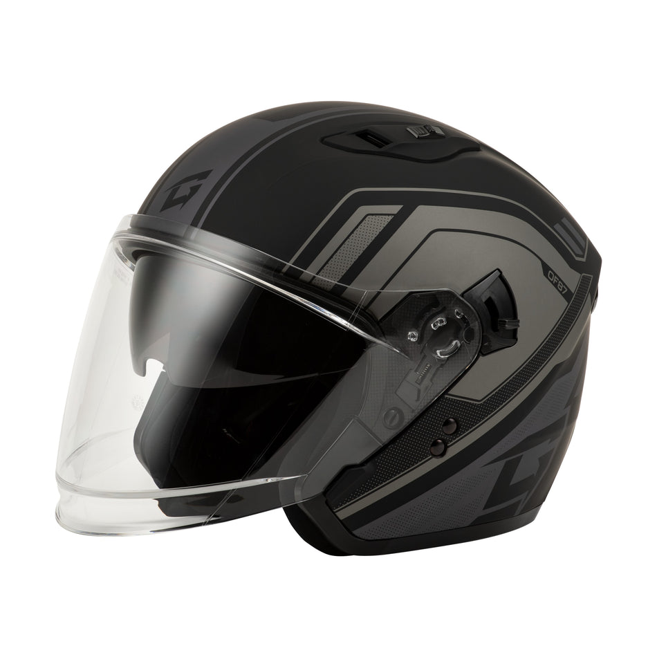 OF-87 DUKE HELMET W/LED LIGHT MATTE BLK/GREY MD - 72-7341M-1