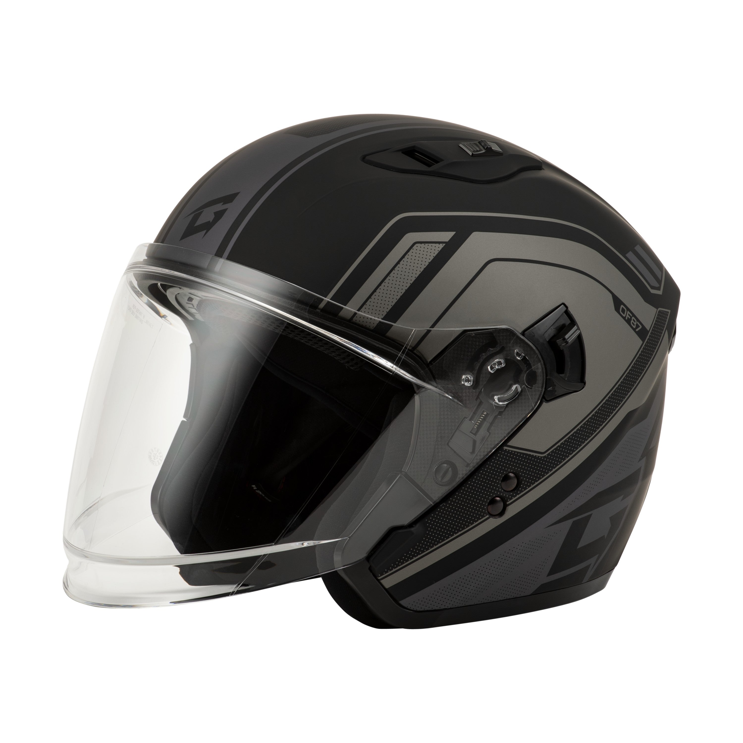 OF-87 DUKE HELMET W/LED LIGHT MATTE BLK/GREY MD - 72-7341M