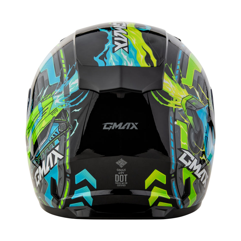 GM-49Y CHARGE HELMET BLACK/BLUE/GREEN YL - 72-7503YL-1