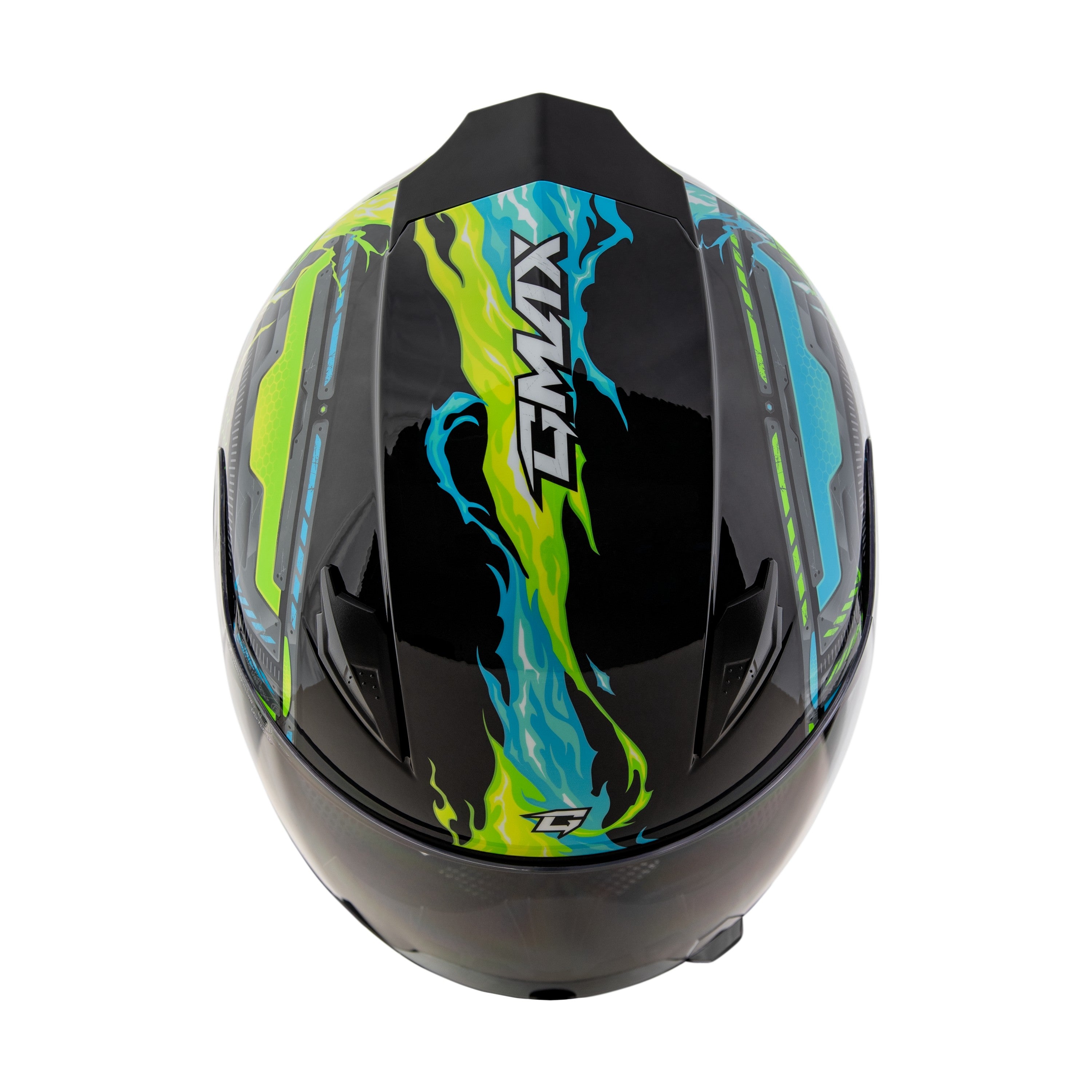 GM-49Y CHARGE HELMET BLACK/BLUE/GREEN YS - 72-7503YS-2