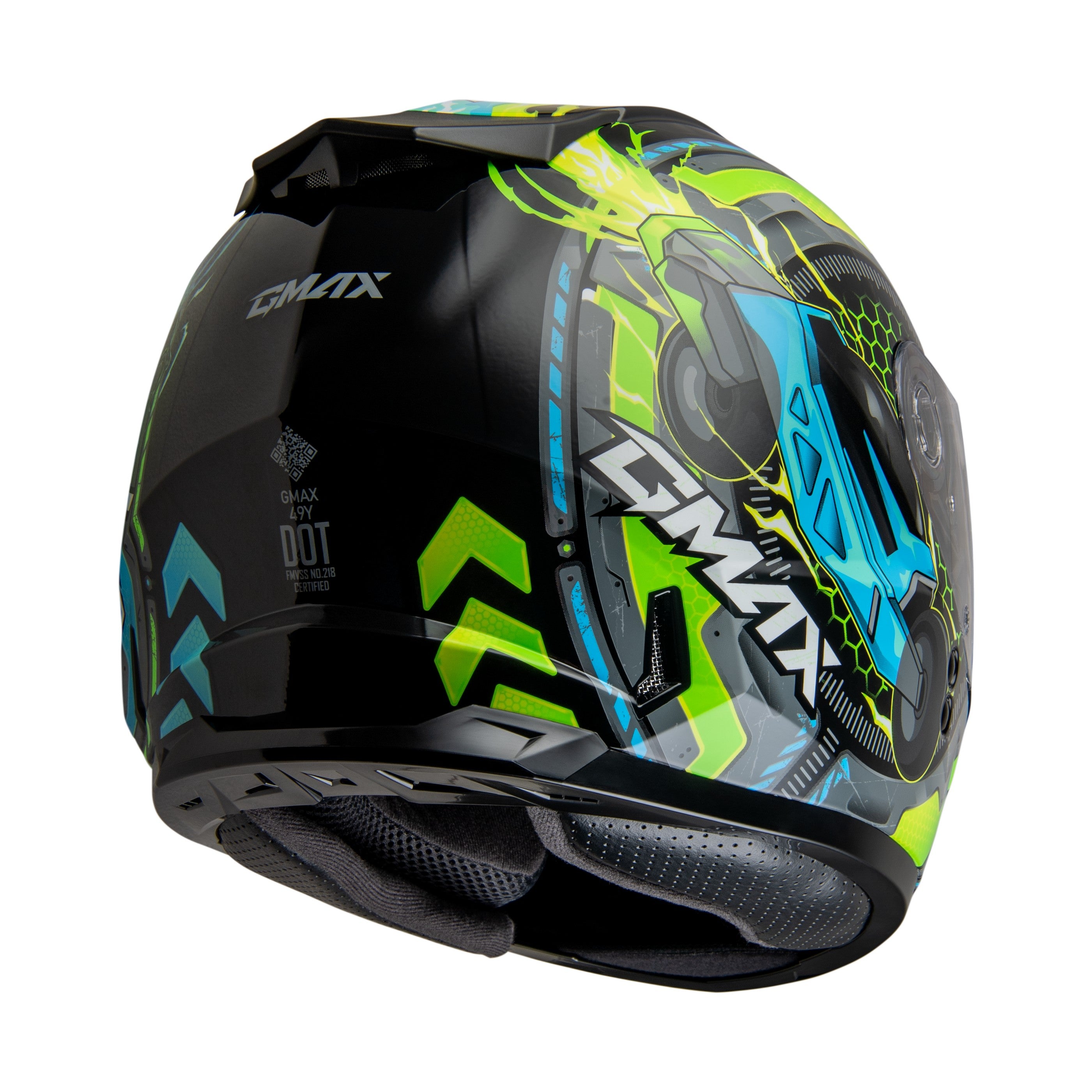 GM-49Y CHARGE HELMET BLACK/BLUE/GREEN YS - 72-7503YS-3