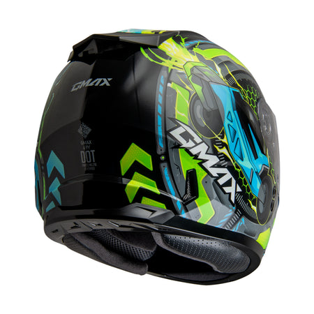 GM-49Y CHARGE HELMET BLACK/BLUE/GREEN YS - 72-7503YS-3