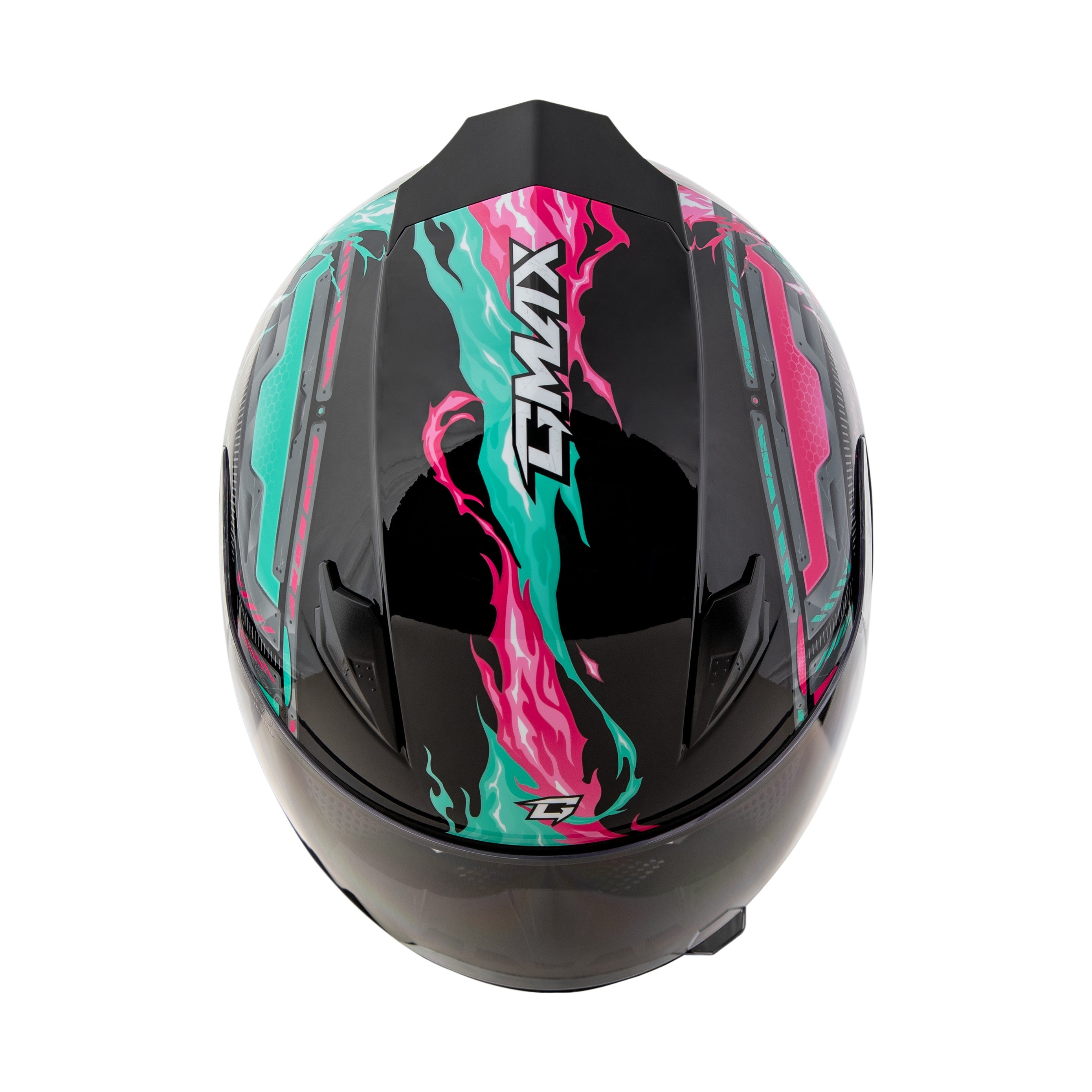 GM-49Y CHARGE HELMET BLACK/PINK/AQUA YL - 72-7504YL-2