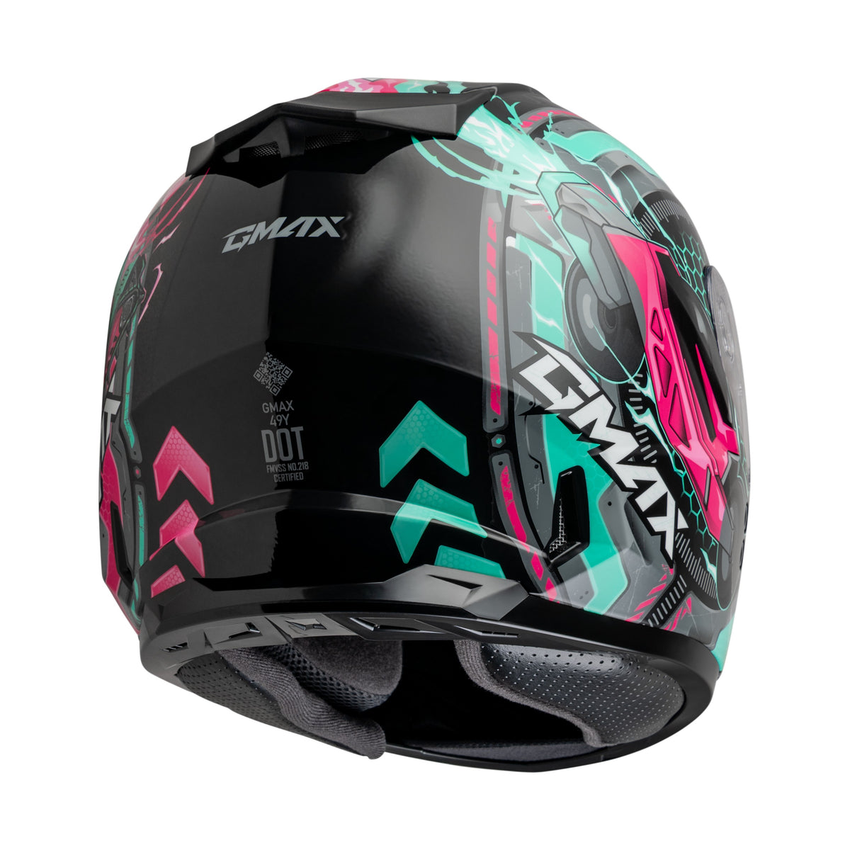 GM-49Y CHARGE HELMET BLACK/PINK/AQUA YL - 72-7504YL-3