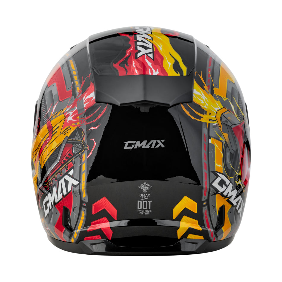 GM-49Y CHARGE HELMET BLACK/RED/YELLOW YL - 72-7505YL-1