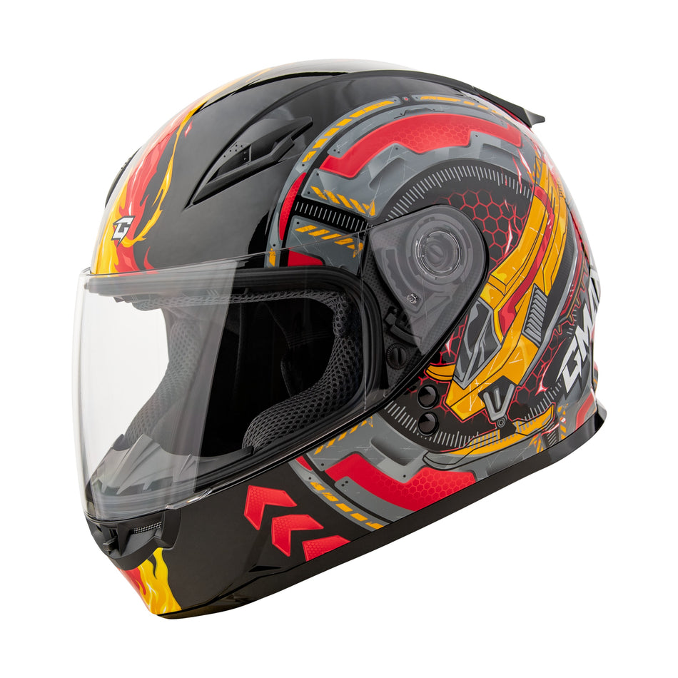 GM-49Y CHARGE HELMET BLACK/RED/YELLOW YM - 72-7505YM