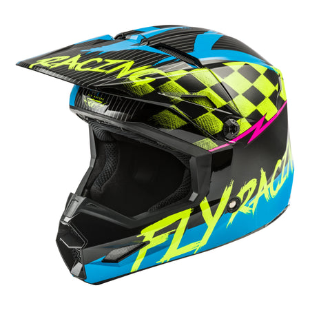YOUTH KINETIC SKETCH HELMET BLUE/HI-VIS/BLACK/PINK YL - 73-3460YL