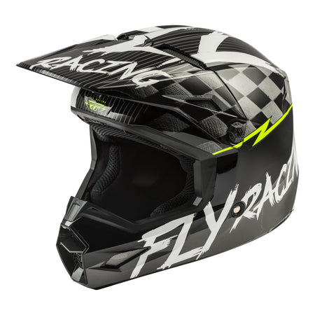 YOUTH KINETIC SKETCH HELMET BLACK/WHITE/HI-VIS YL - 73-3468YL