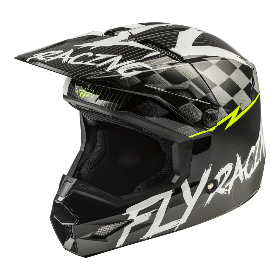 YOUTH KINETIC SKETCH HELMET BLACK/WHITE/HI-VIS YL - 73-3468YL