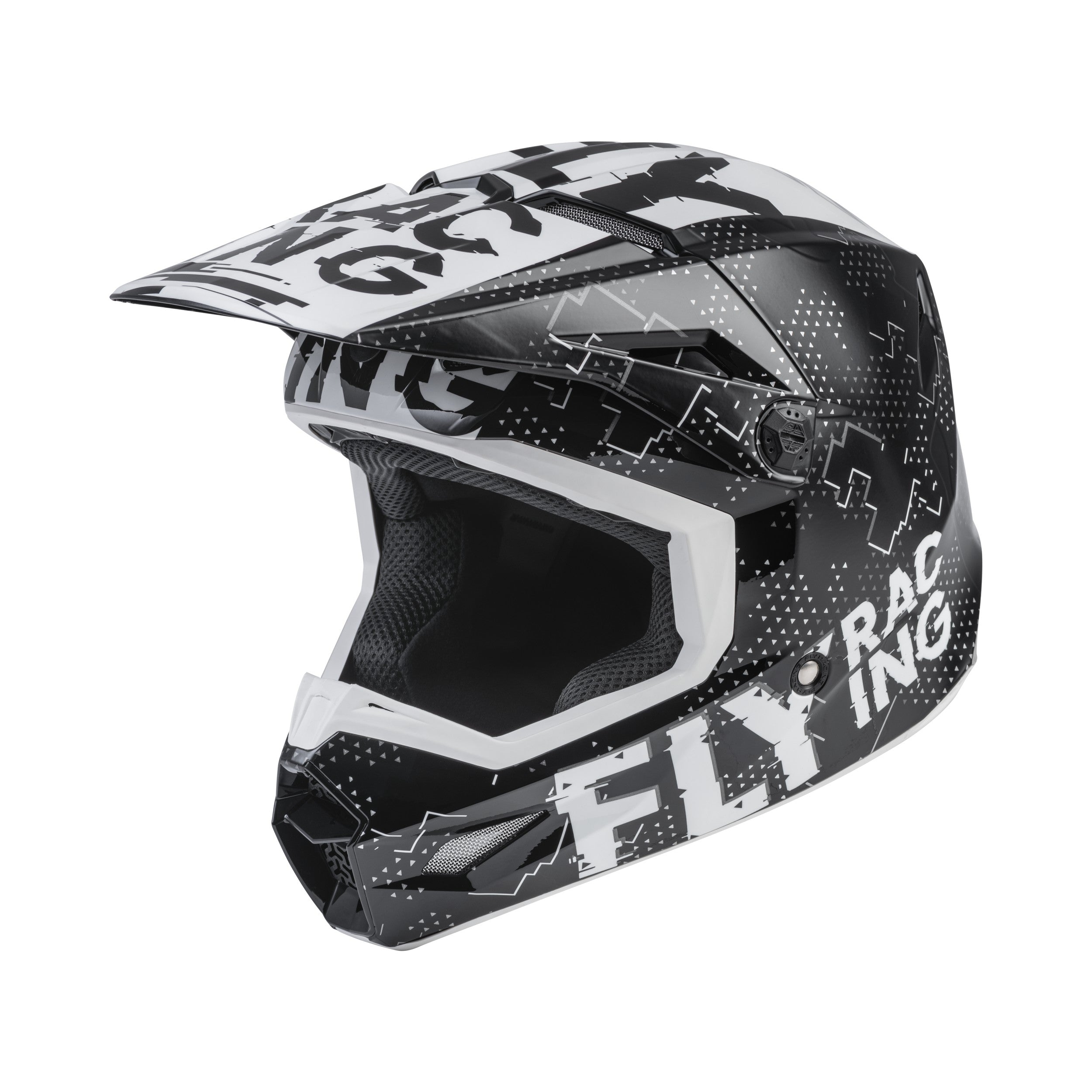 YOUTH KINETIC SCAN HELMET BLACK/WHITE YS - 73-3491YS