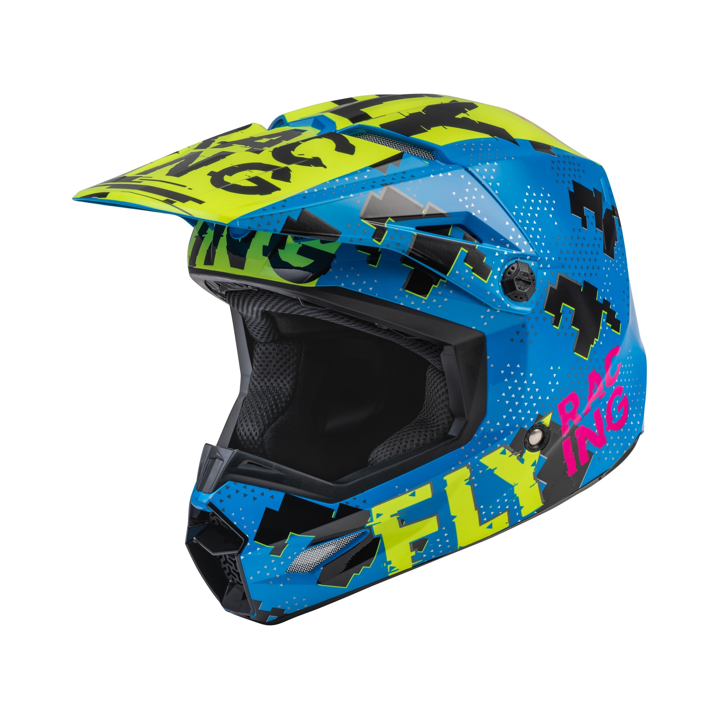 YOUTH KINETIC SCAN HELMET BLUE/HI-VIS/PINK YM - 73-3492YM