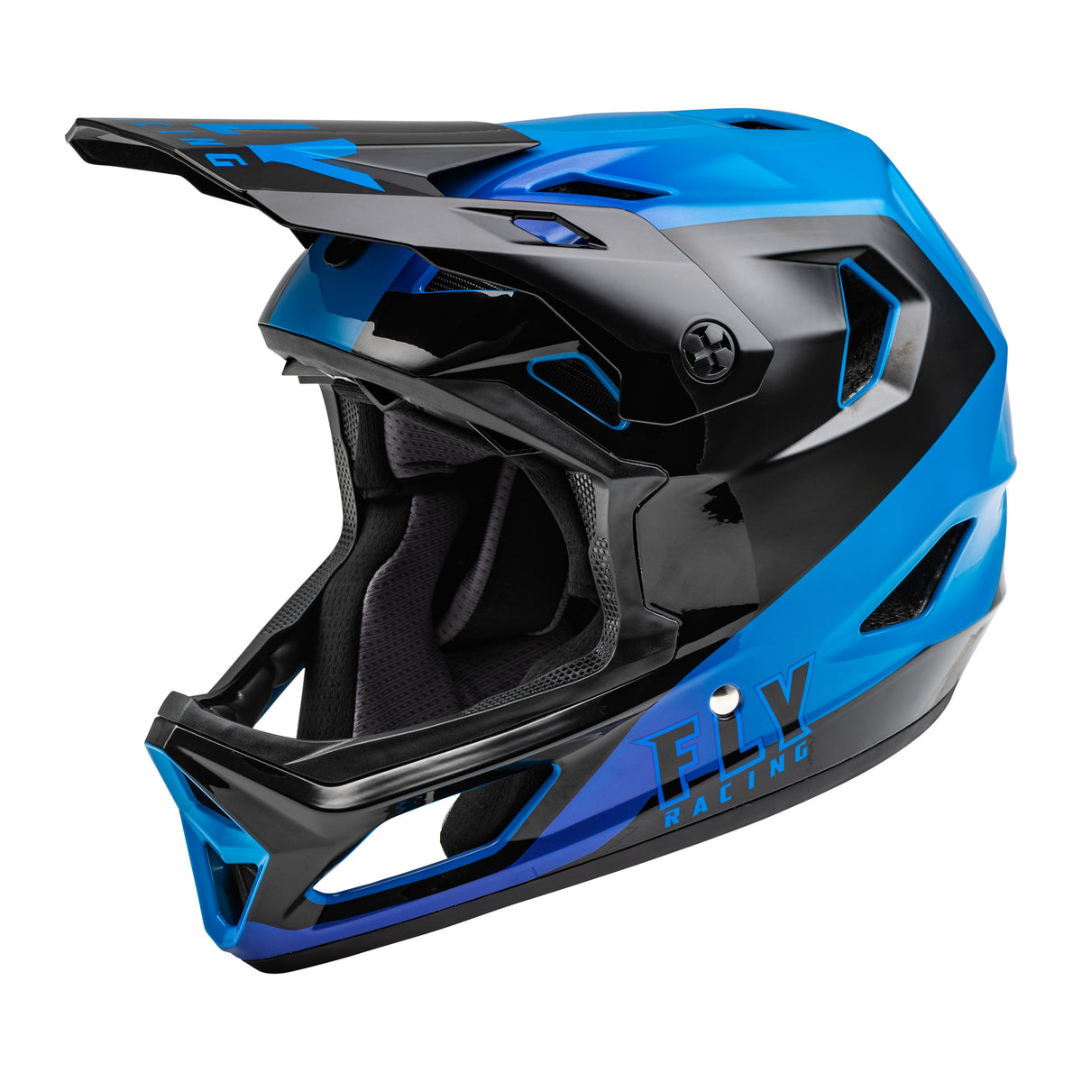 YOUTH RAYCE BICYCLE HELMET BLACK/BLUE YL - 73-3600YL