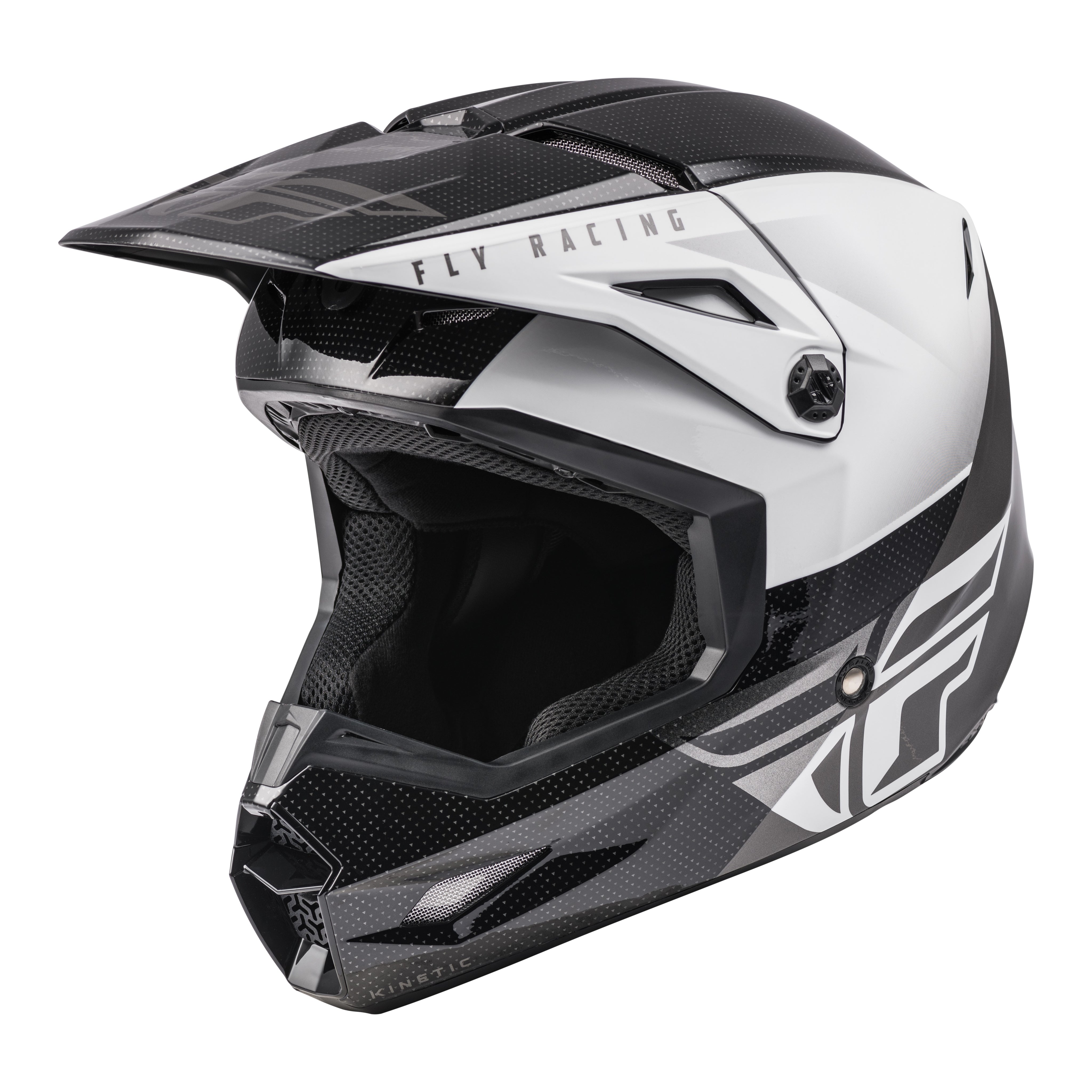 YOUTH KINETIC STRAIGHT EDGE HELMET BLACK/WHITE YM - 73-8630YM