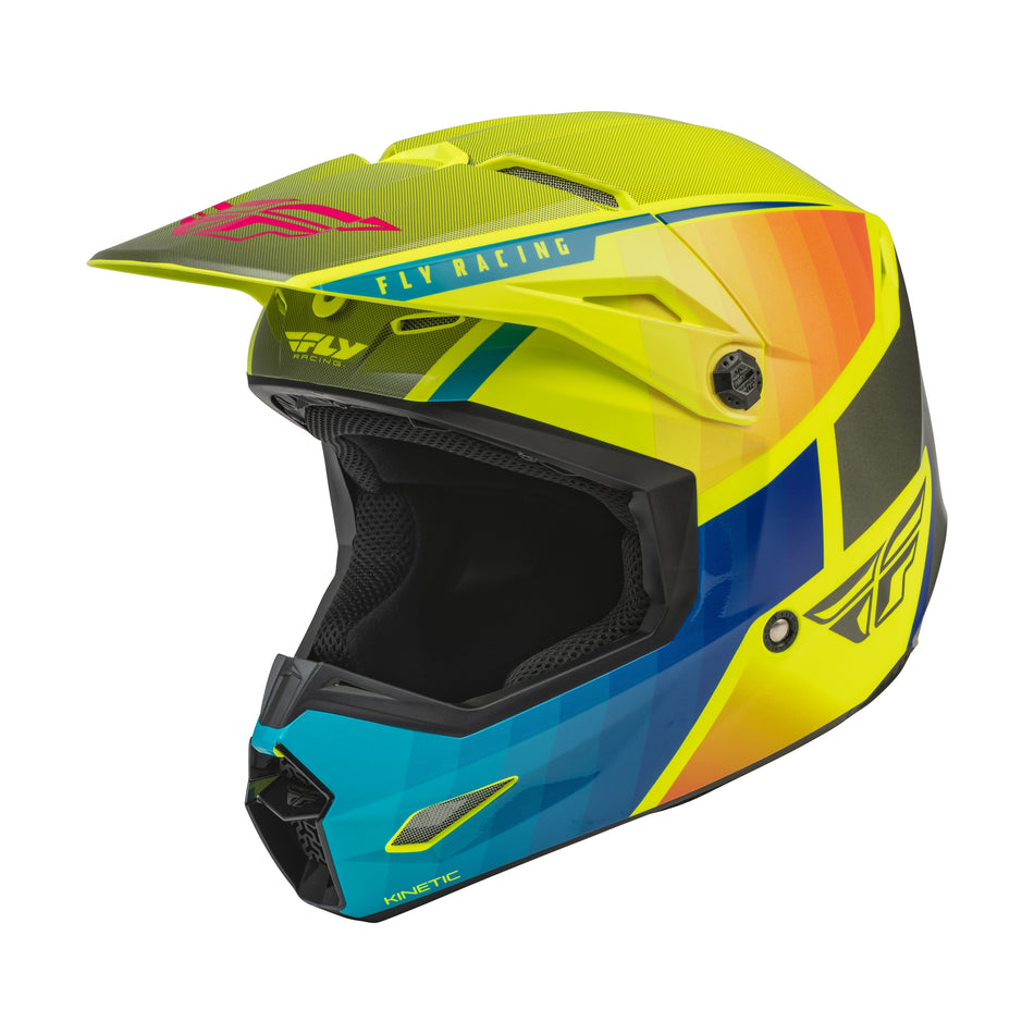 YOUTH KINETIC DRIFT HELMET BLUE/HI-VIS/CHARCOAL YL - 73-8642YL