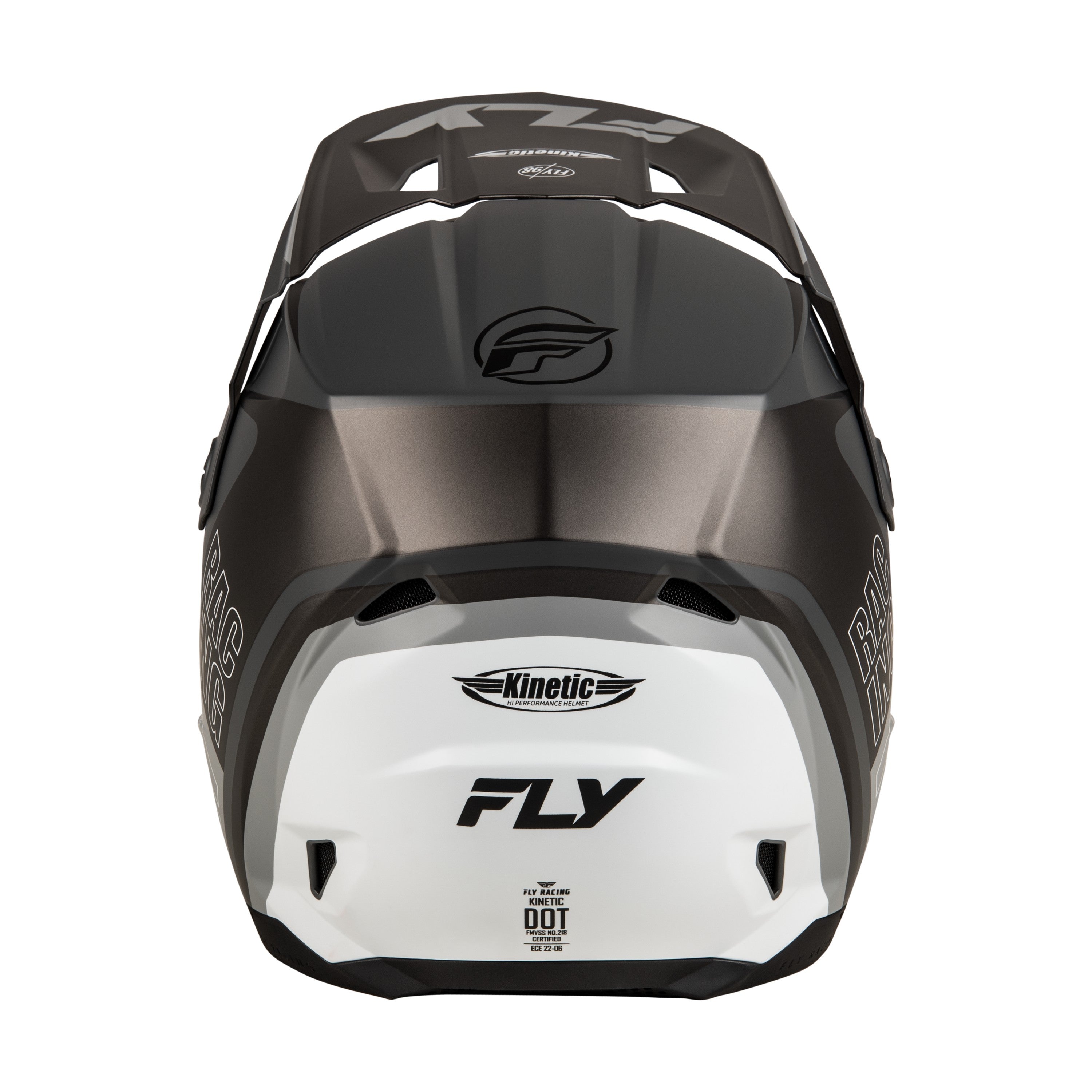 KINETIC RALLY HELMET MATTE GREY/BLACK/WHITE MD - 73-8662M-1