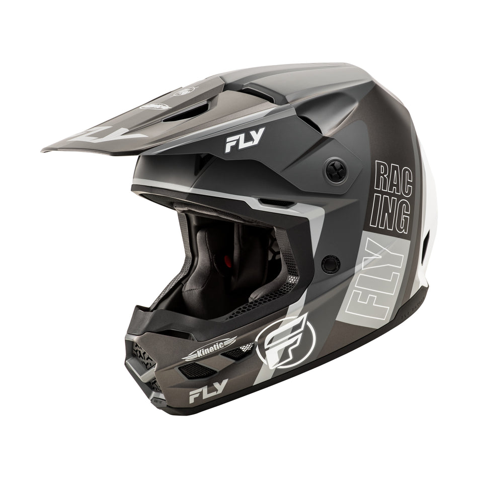 KINETIC RALLY HELMET MATTE GREY/BLACK/WHITE MD - 73-8662M