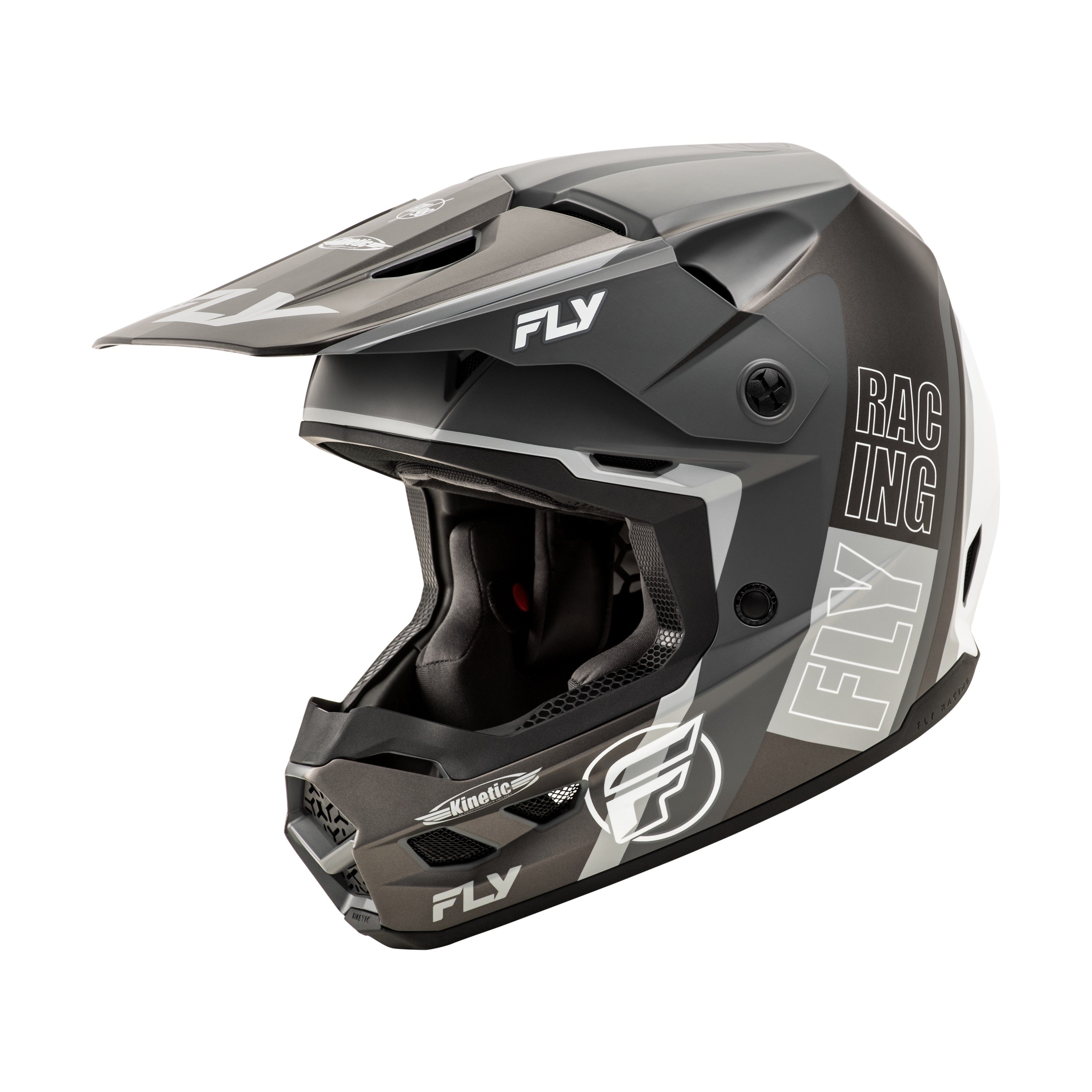 KINETIC RALLY HELMET MATTE GREY/BLACK/WHITE SM - 73-8662S