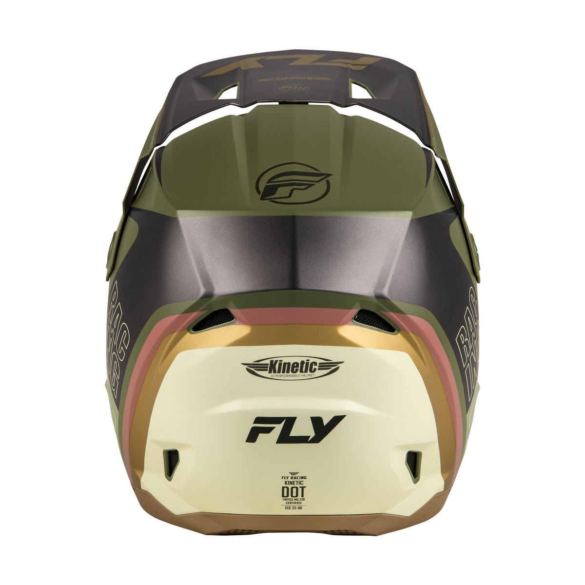 KINETIC RALLY HELMET MATT MOSS GRY/KHAKI/OFF-WHT SM - 73-8663S-1