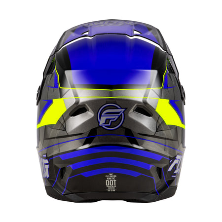 YOUTH KINETIC SCORCHED HELMET BLUE/GREY/HI-VIS YL - 73-8665YL-1