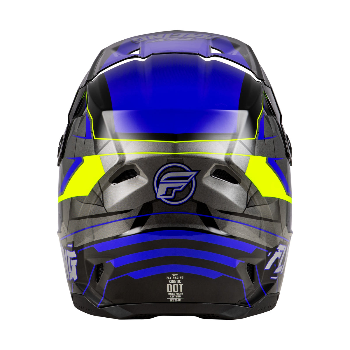 YOUTH KINETIC SCORCHED HELMET BLUE/GREY/HI-VIS YS - 73-8665YS-1