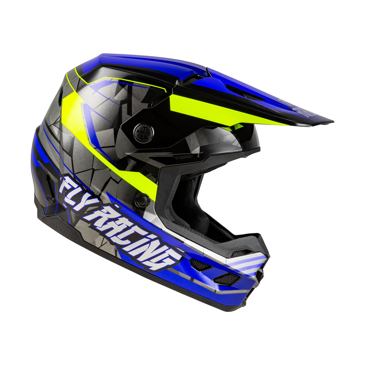 YOUTH KINETIC SCORCHED HELMET BLUE/GREY/HI-VIS YS - 73-8665YS-3