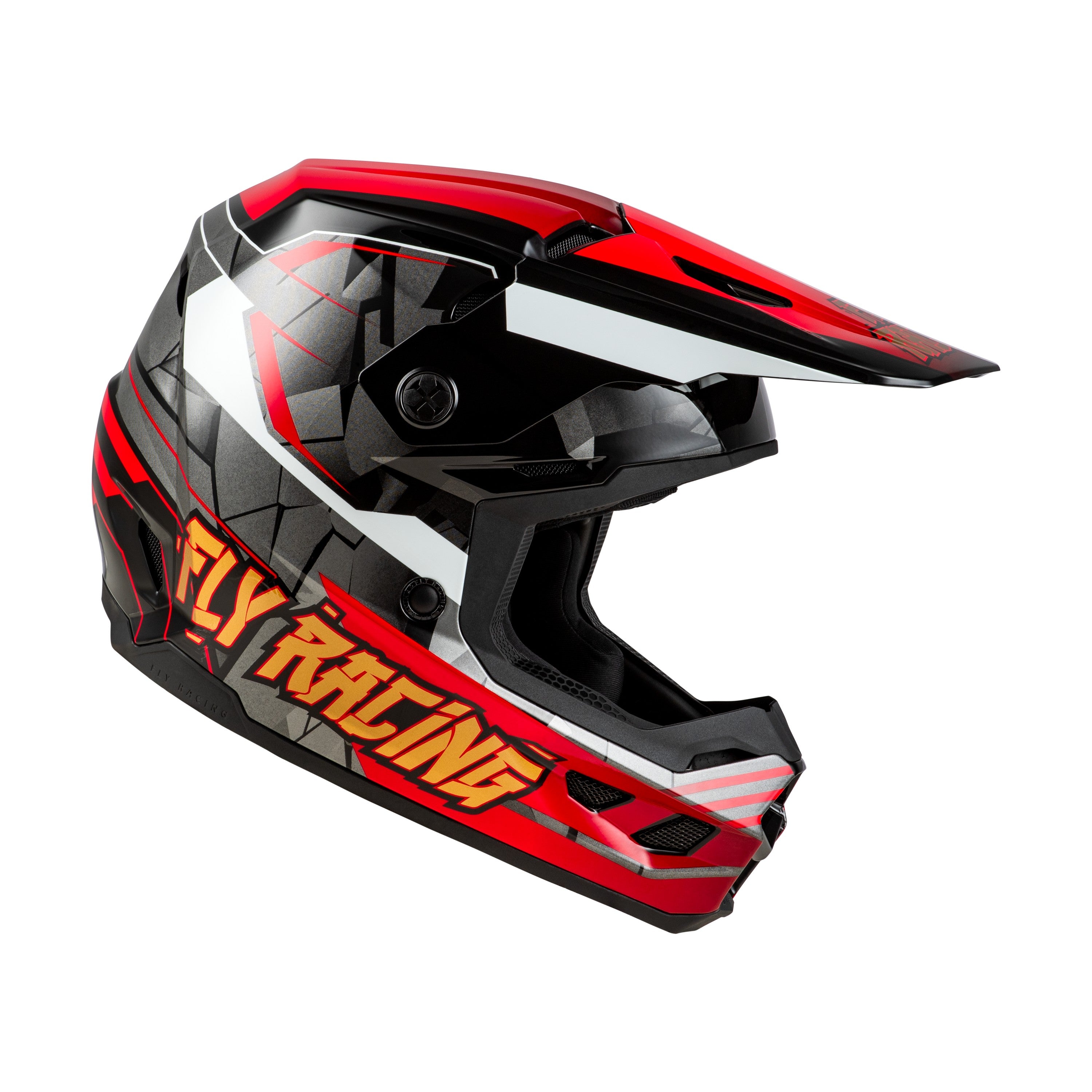 YOUTH KINETIC SCORCHED HELMET RED/BLACK/WHITE YM - 73-8667YM-3