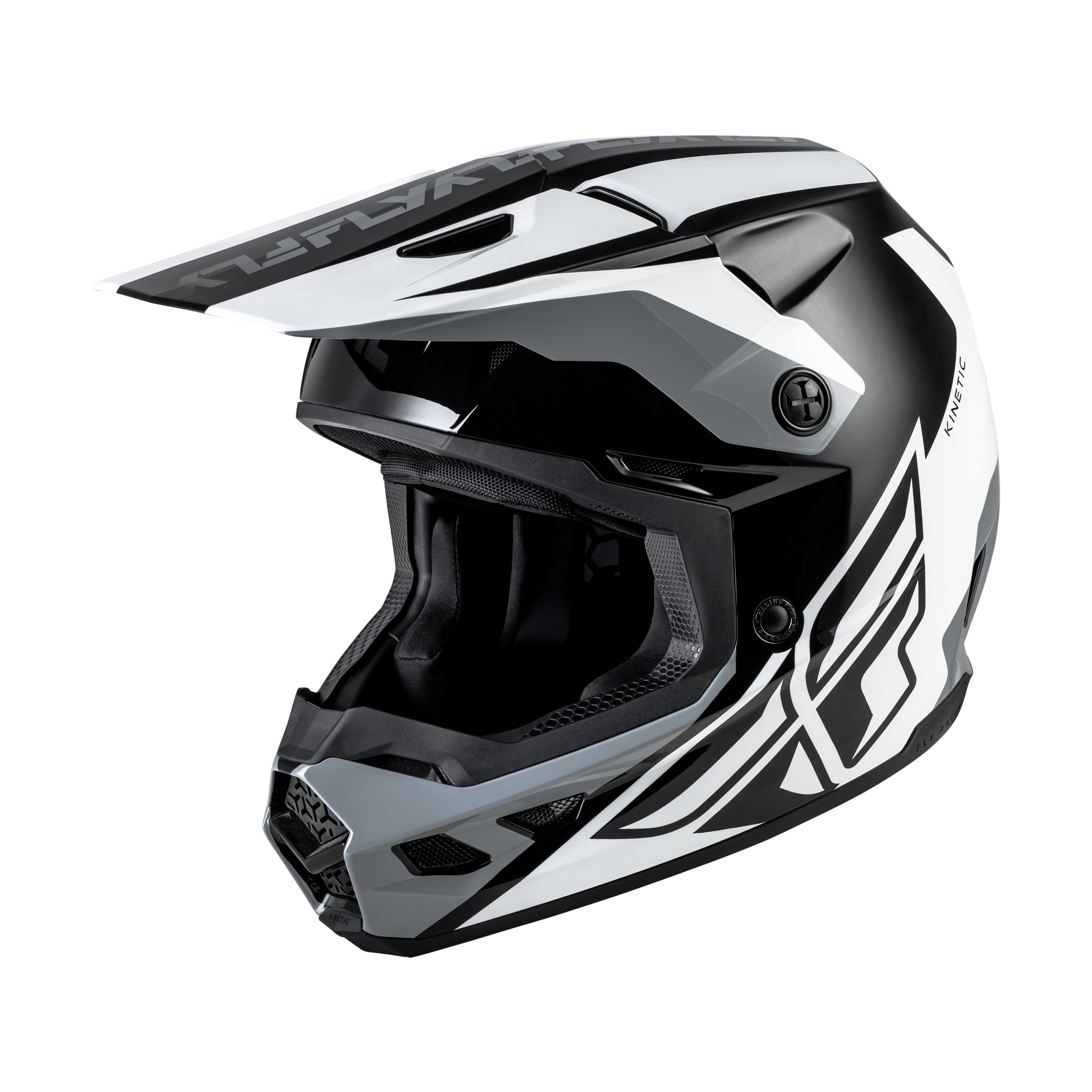 KINETIC CREST HELMET BLACK/WHITE/GREY LG - 73-8674L