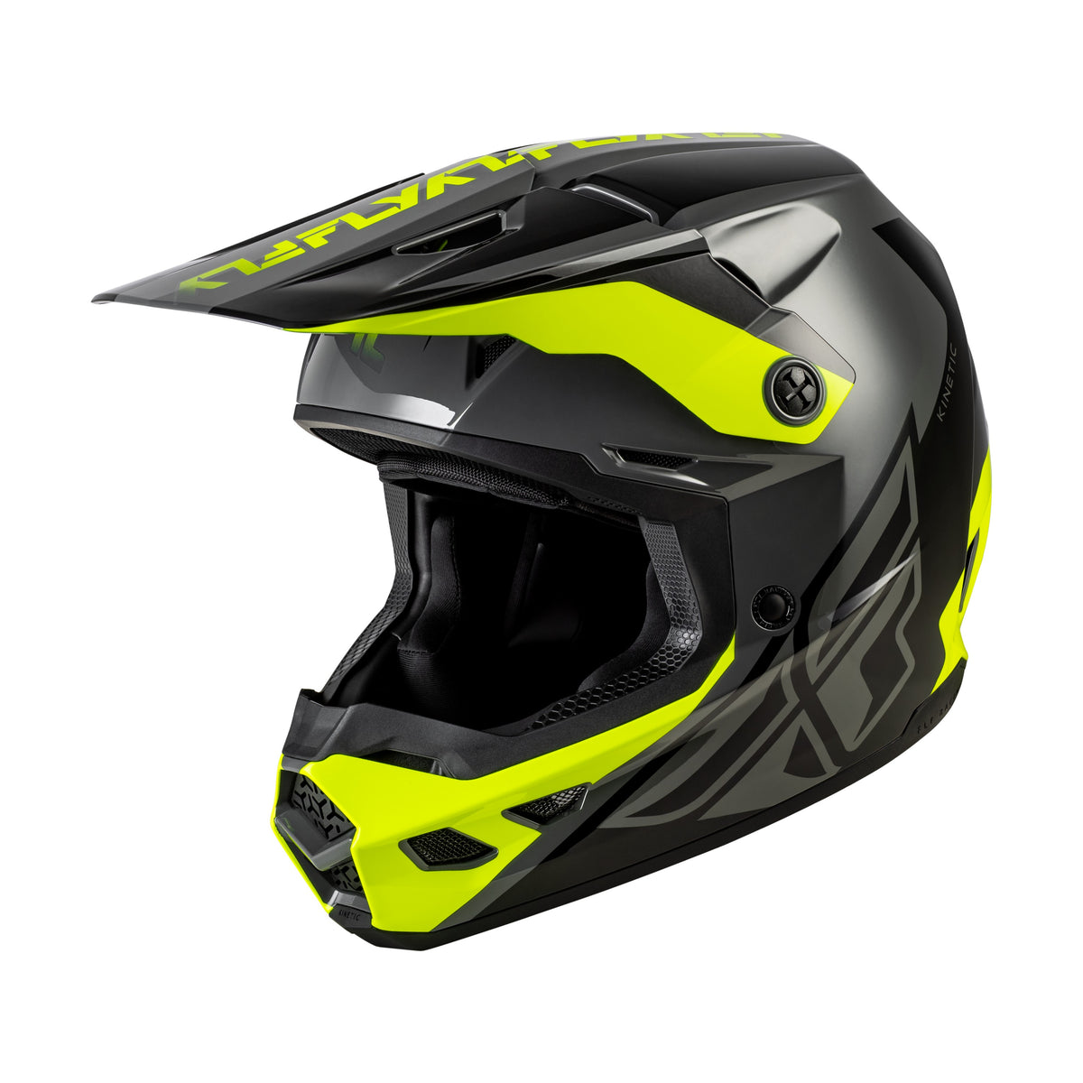 KINETIC CREST HELMET GREY/BLACK/HI-VIS SM - 73-8677S