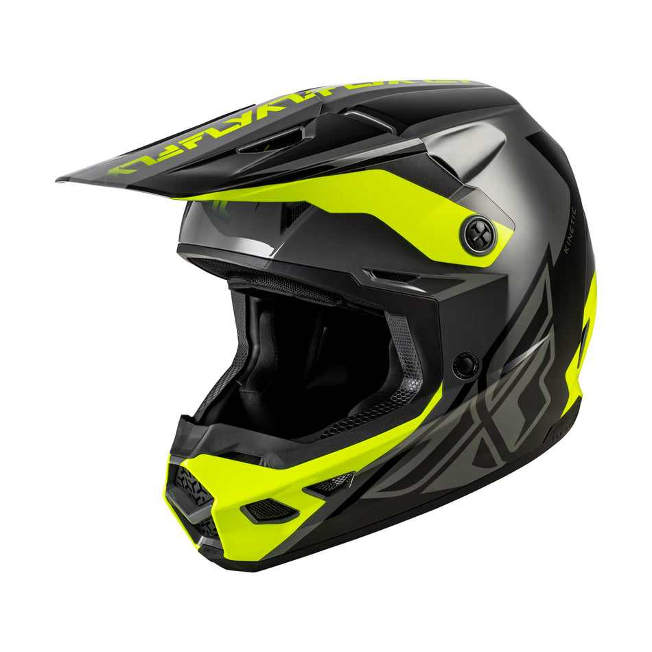 KINETIC CREST HELMET GREY/BLACK/HI-VIS SM - 73-8677S