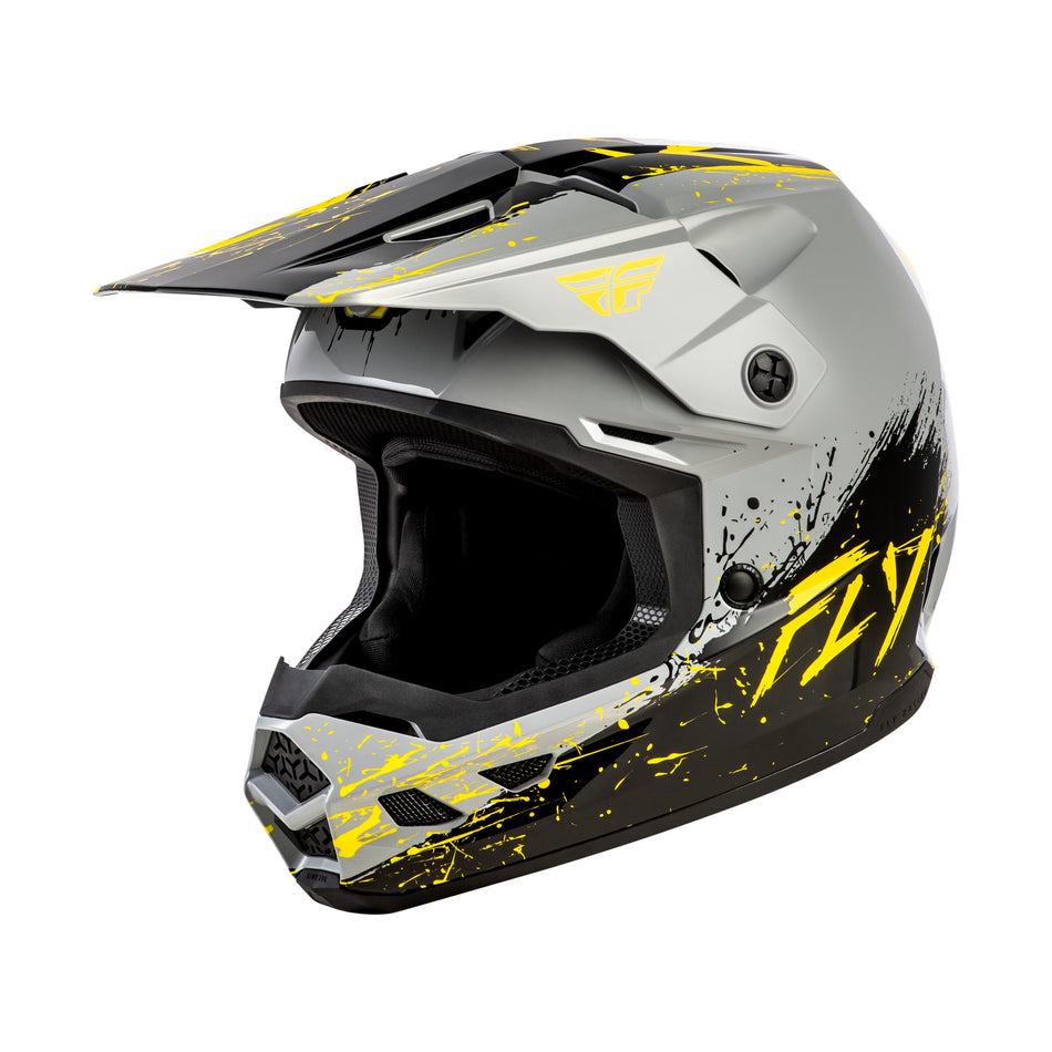 YOUTH KINETIC DRIP HELMET GREY/BLACK/YELLOW YL - 73-8679YL